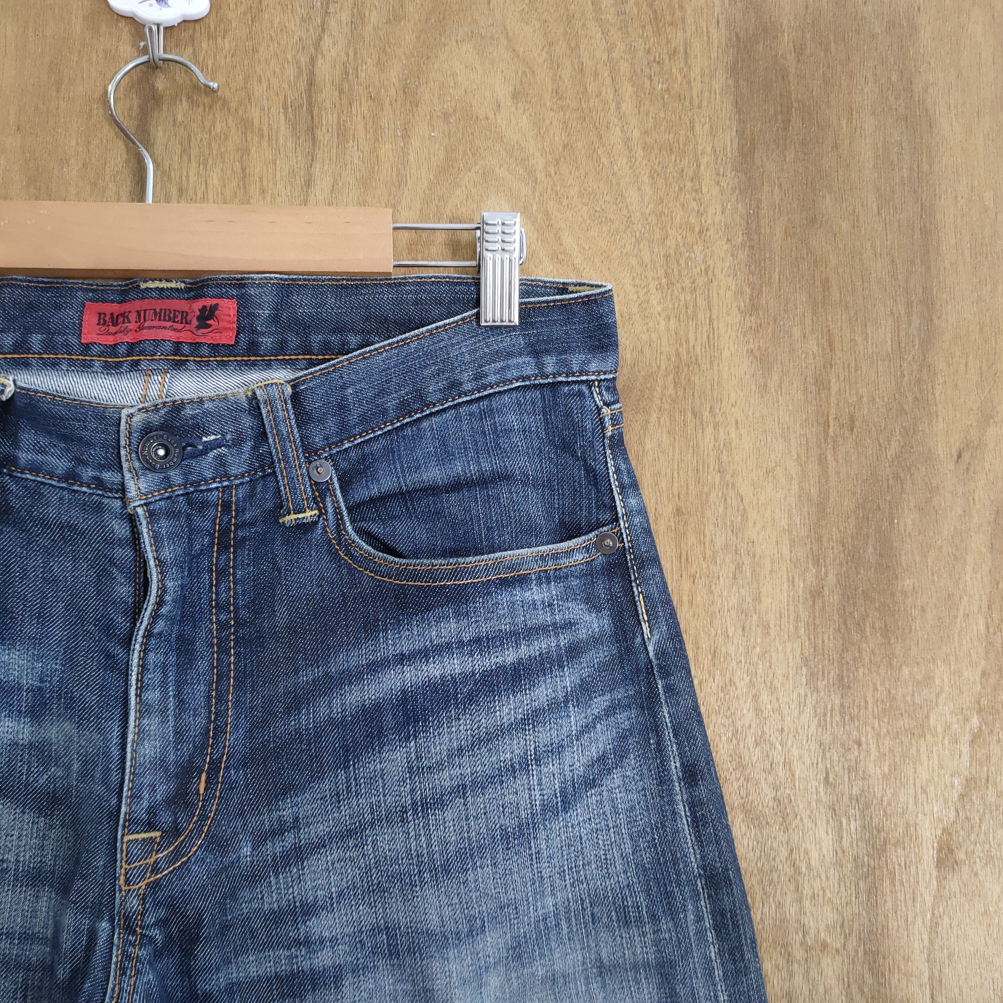 Jean × Numbers VINTAGE BACK NUMBER FADED DISTRESSED DENIM JEANS PANTS Size US 30 / EU 46 - 7 Thumbnail