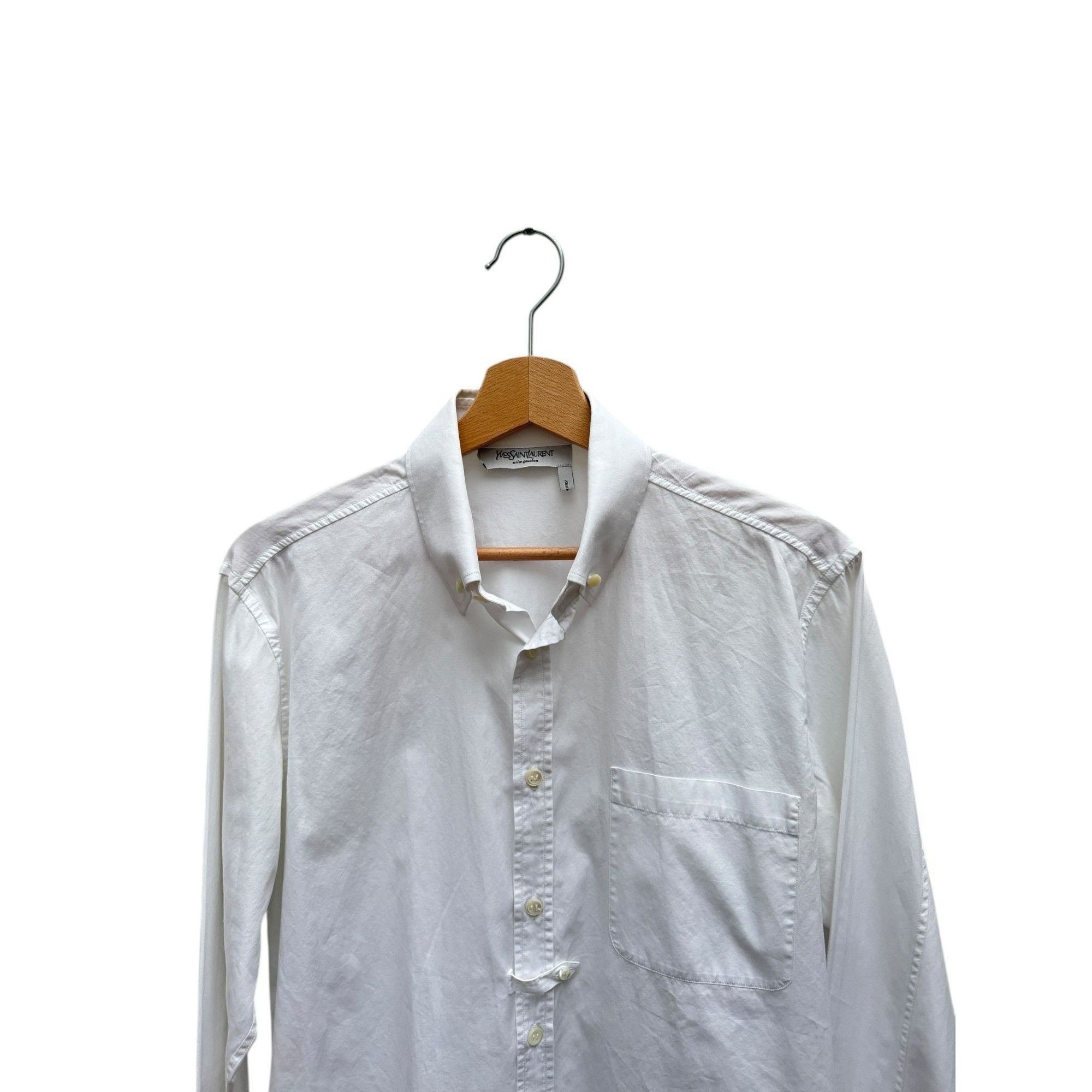 Yves Saint Laurent Classic White Button-Down Shirt Size US M / EU 48-50 / 2 - 2 Thumbnail