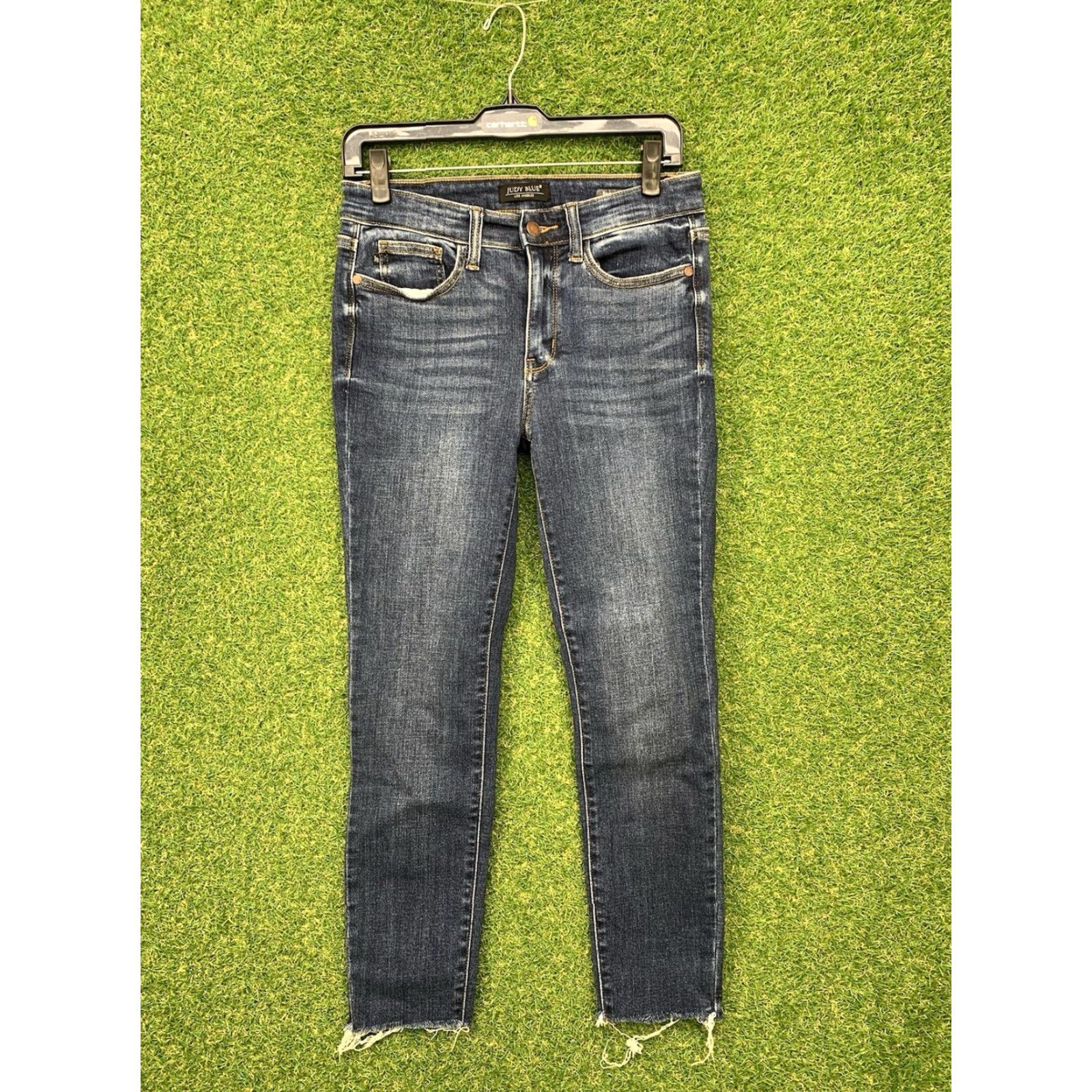 Vintage Judy Blue Jeans Womens 3/26 Skinny Fray Hem Stretch Dark Wash JB82252MD 30x25 Size 26" / US 2 / IT 38 - 2 Thumbnail