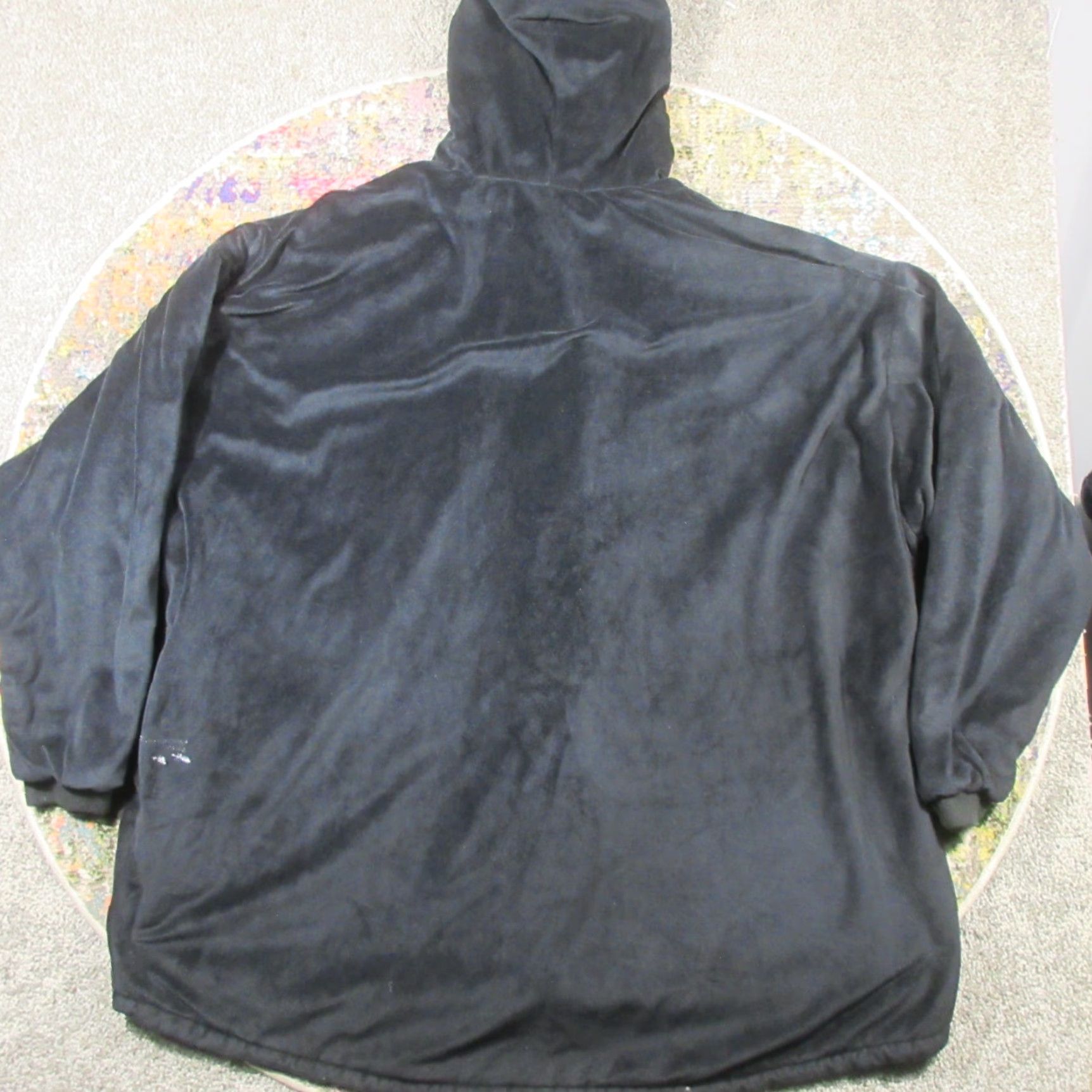 Vintage Cozy Comfort Company Hoodie Adults One Size Black Sherpa Lined Oversized Blanket Fleece Pockets Hooded Logo Embroidered Size ONE SIZE - 2 Thumbnail