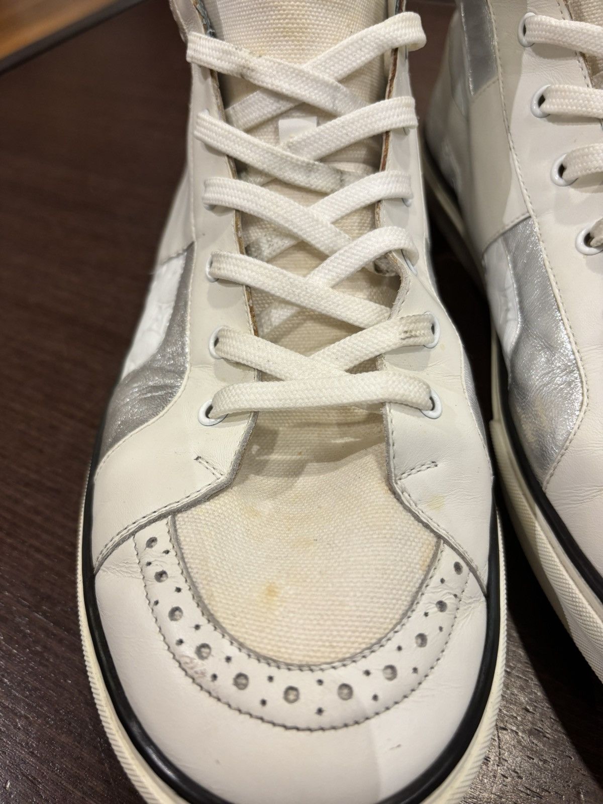 Louis Vuitton Louis Vuitton White Leather Trainers Size US 11 / EU 44 - 5 Thumbnail