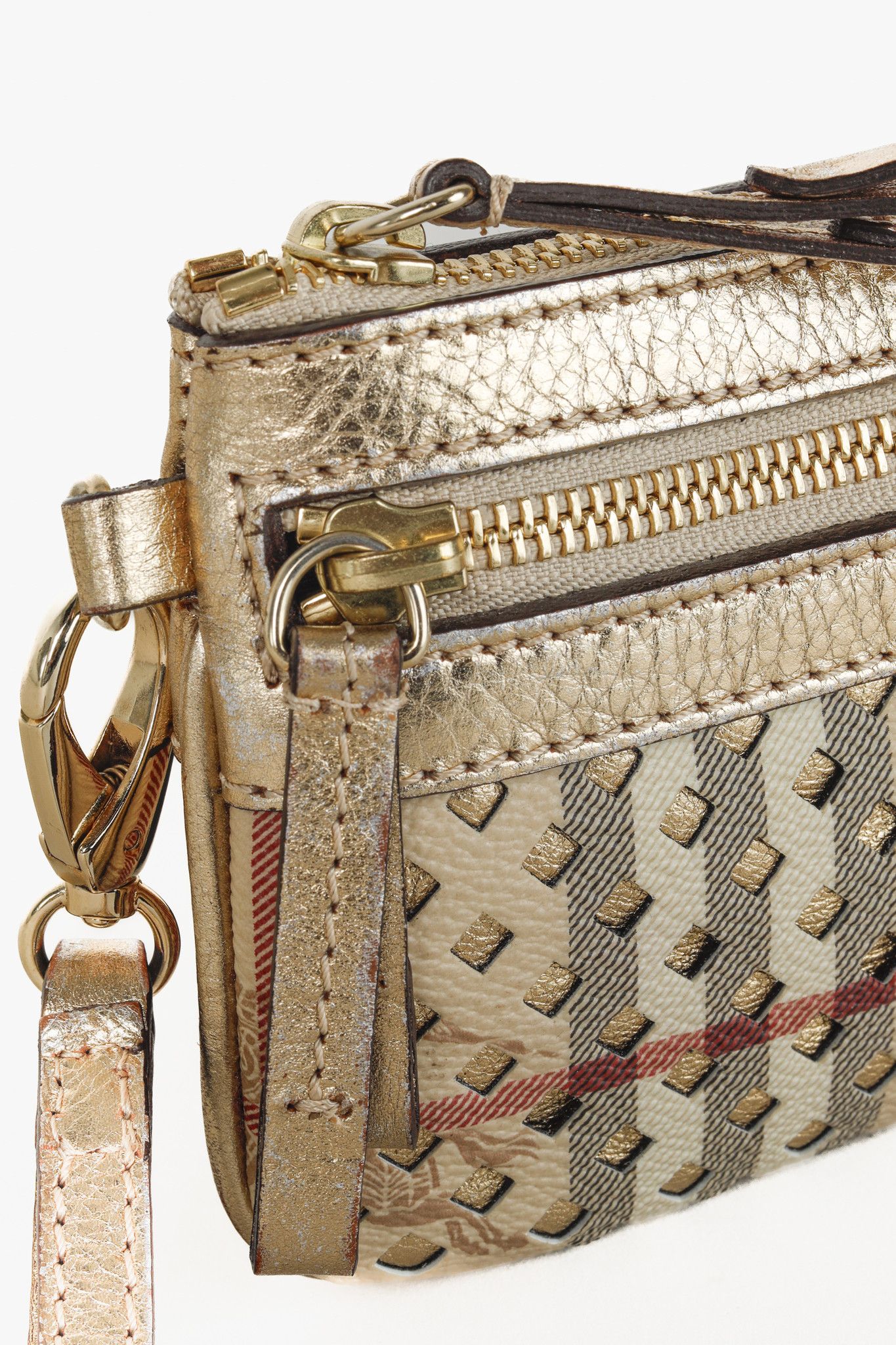Burberry Burberry Check Laser Cut Gold Wristlet Size ONE SIZE - 6 Thumbnail