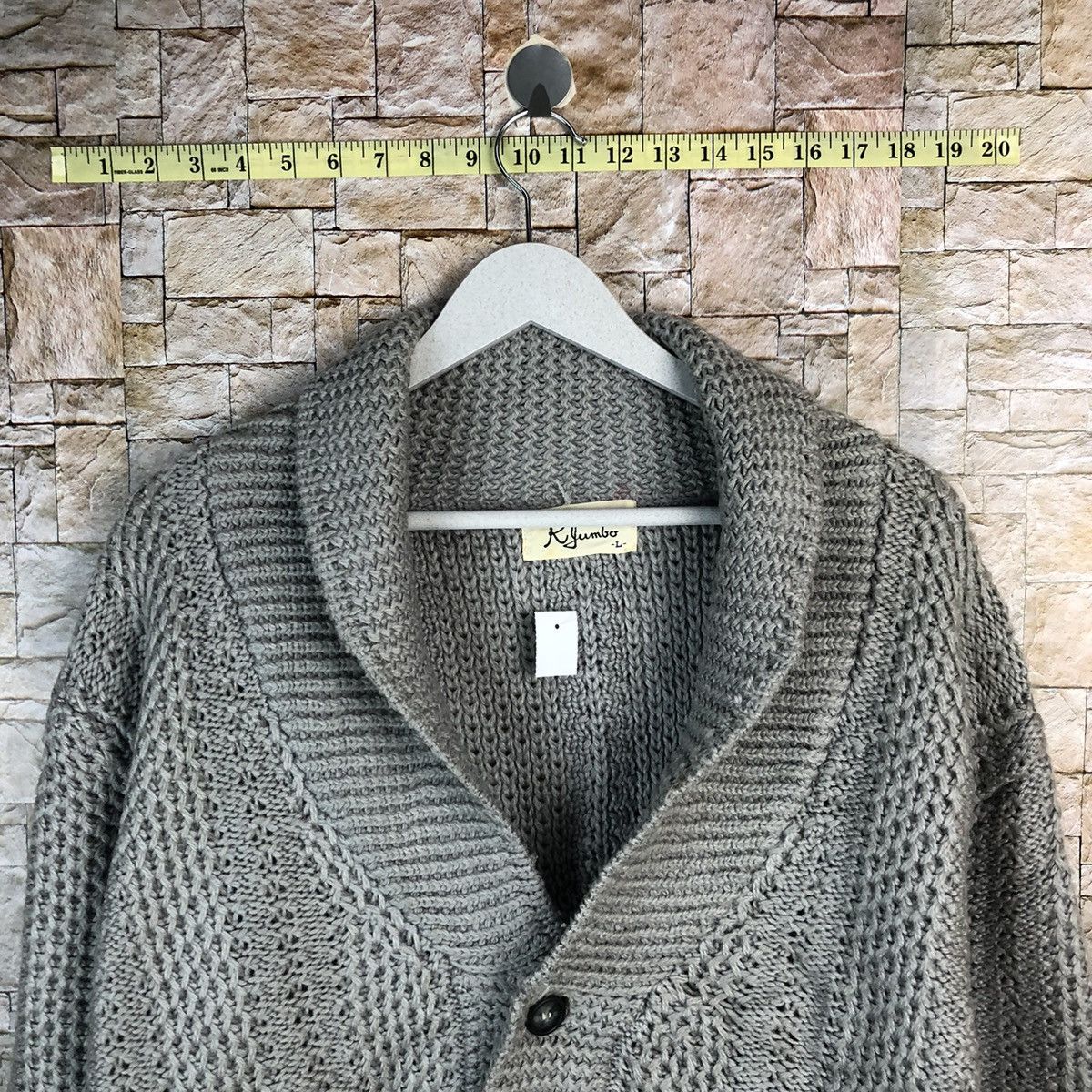 Homespun Knitwear RJumbo Purple Cardigan cable Knitwear #A1083 Size US L / EU 52-54 / 3 - 4 Thumbnail