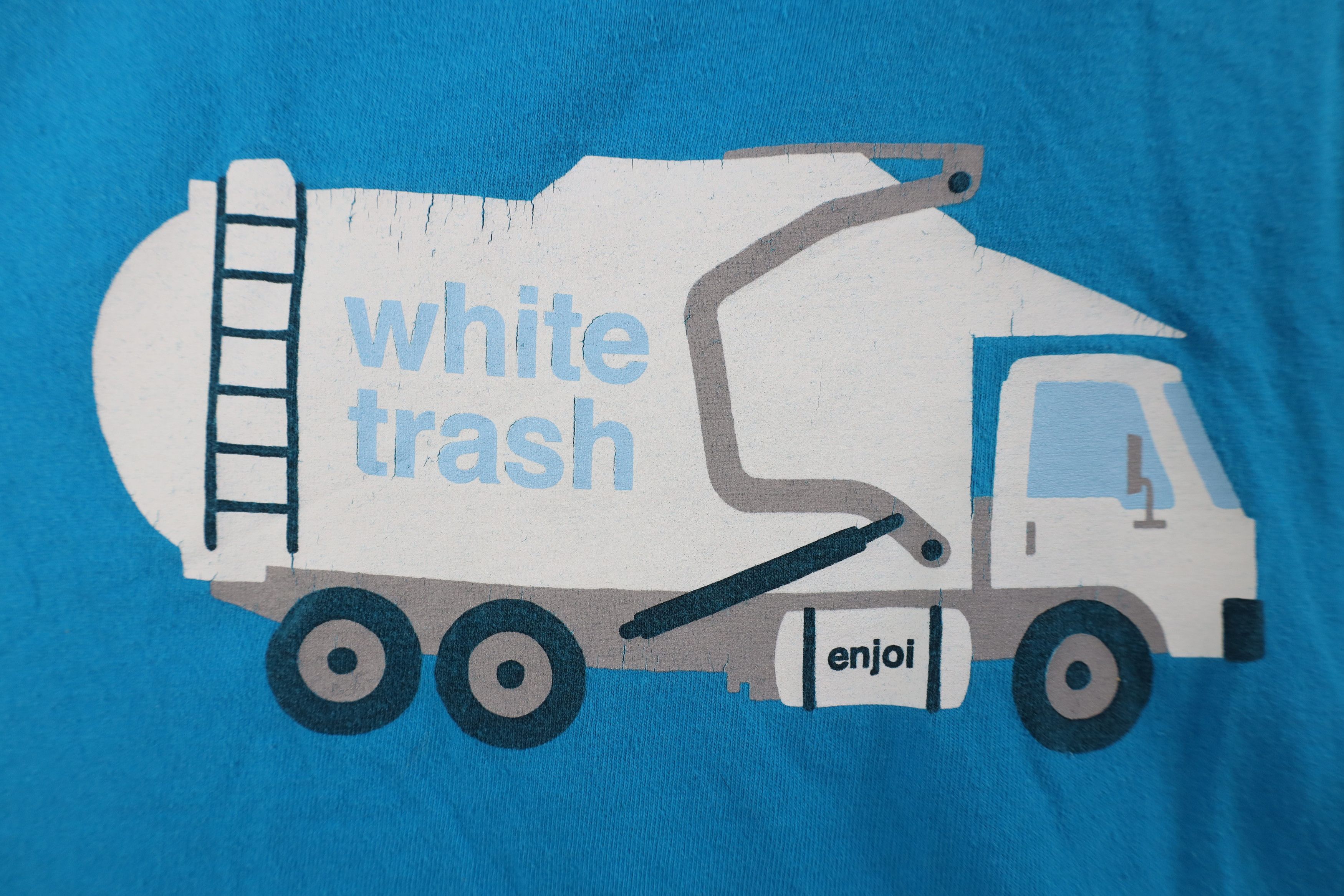 Enjoi Vintage 90s Y2K Enjoi Skateboarding White Trash T-Shirt Blue Size US XL / EU 56 / 4 - 4 Thumbnail