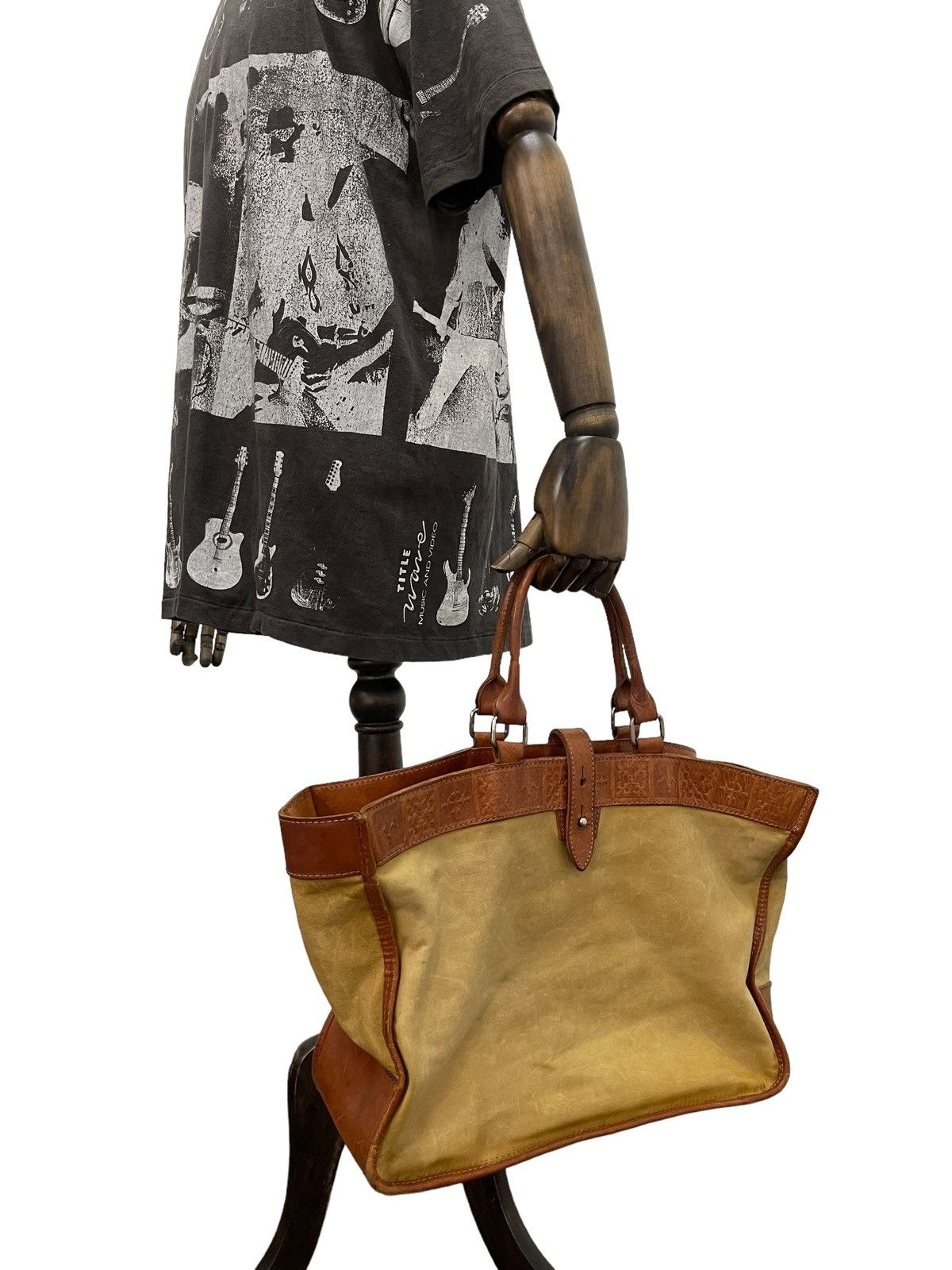 Japanese Brand Full Leather Patina Vtg Old by New Japan Tote Bag 1🟩 Size ONE SIZE - 1 Thumbnail