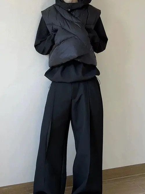 Japanese Brand Riruuko x natsu Quilted Baggy Black Vest Size US L / EU 52-54 / 3 - 4 Thumbnail