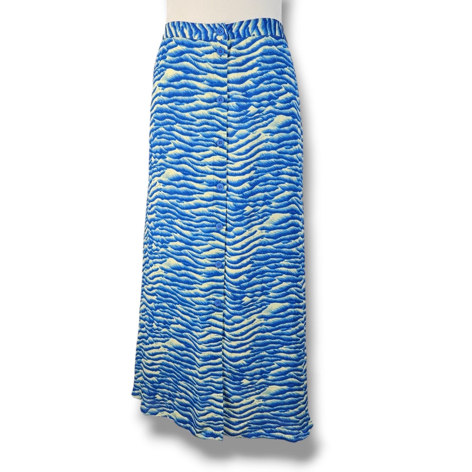 Whistles NWT Whistles Seafoam Button Midi Skirt Sz. 12 Blue Multi Size 34" / US 12 / IT 48 - 3 Thumbnail