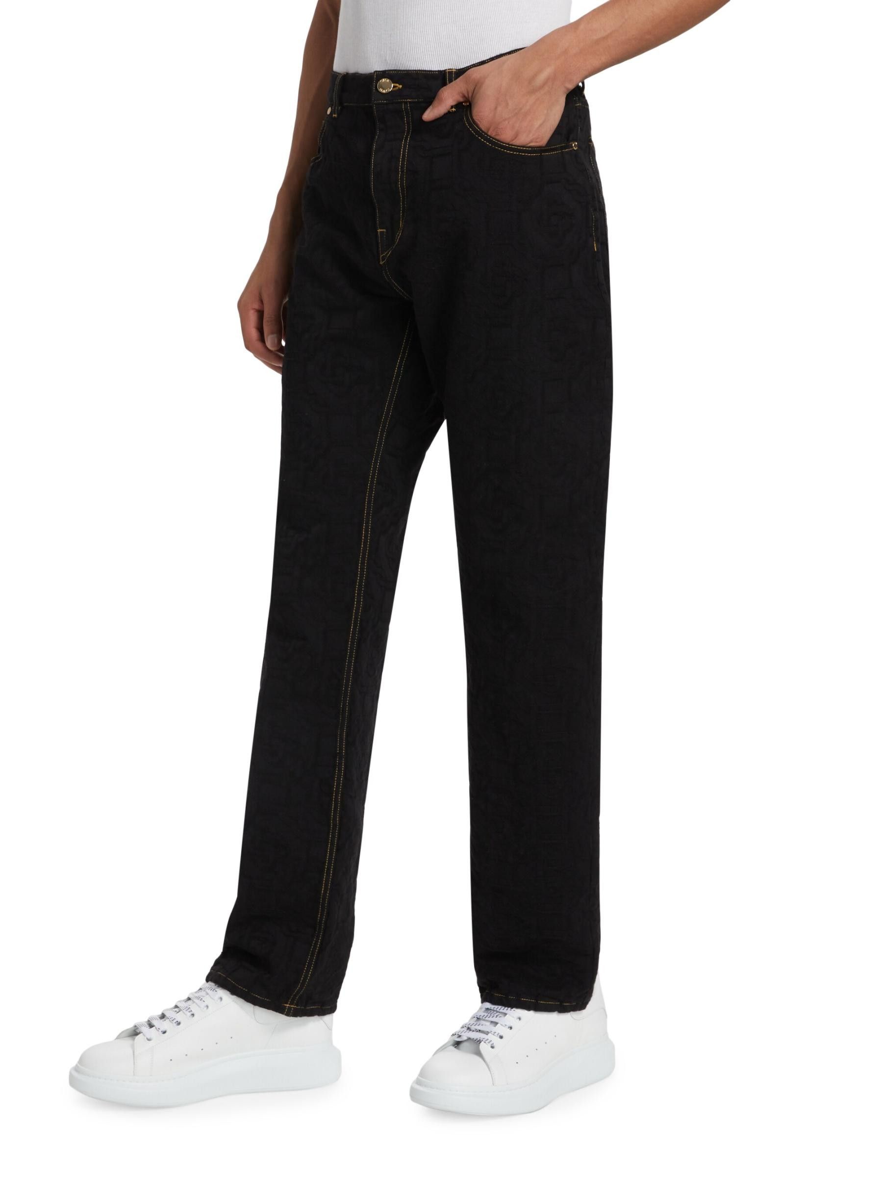 Casablanca os11x0725 Jacquard Logo Five-Pocket Jeans in Black Size US 34 / EU 50 - 3 Thumbnail