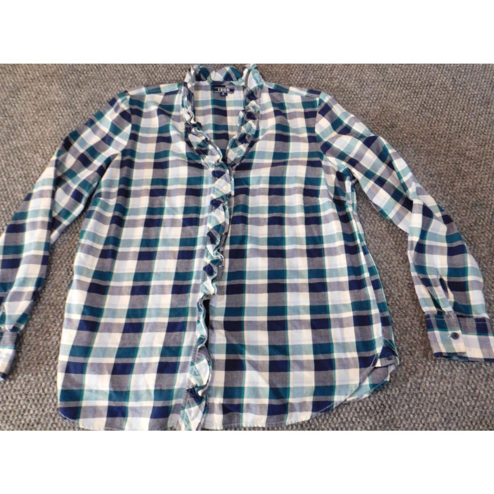 Izod IZOD Shirt Womens Button-Up Casual Plaid Blue Medium Size M / US 6-8 / IT 42-44 - 2 Thumbnail