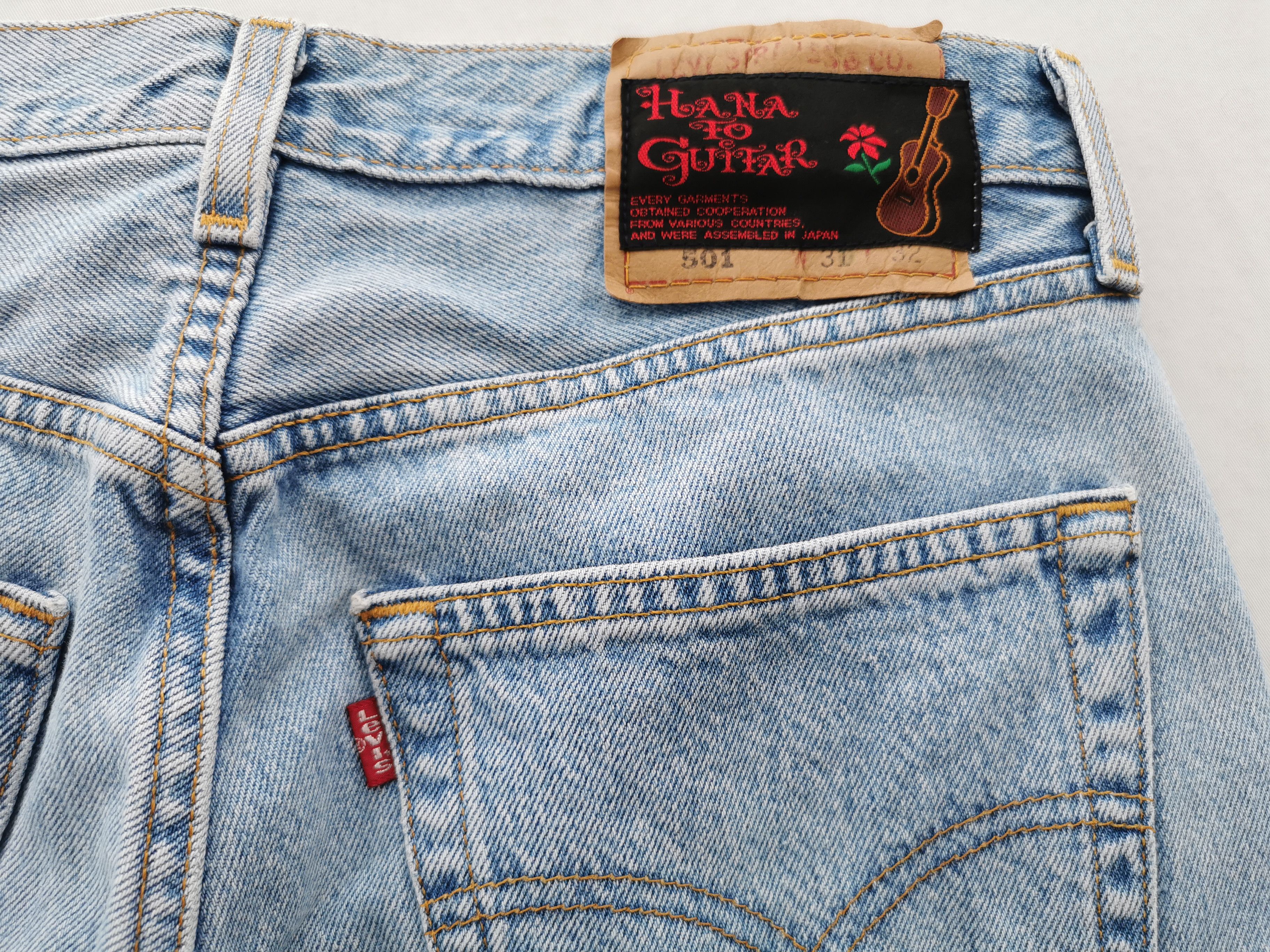 Levi's Vintage 90s Levis Lot 501 x Hana To Guitar Painting Denim Size US 31 - 7 Thumbnail