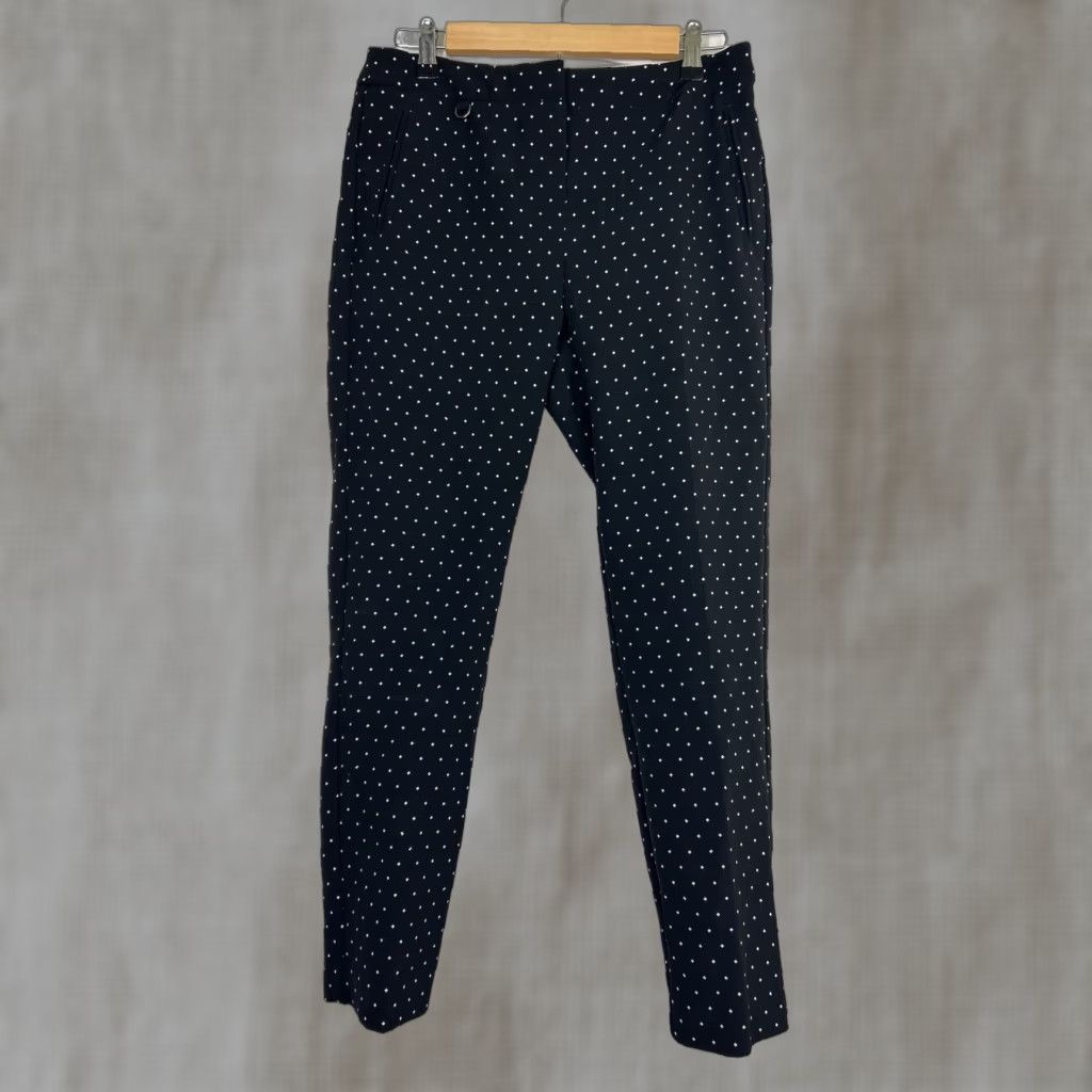 Adrianna Papell Adrianna Papell Slim Straight Pants Women Black Polka Dot Dress Pants Size 6 Size 28" / US 6 / IT 42 - 1 Thumbnail