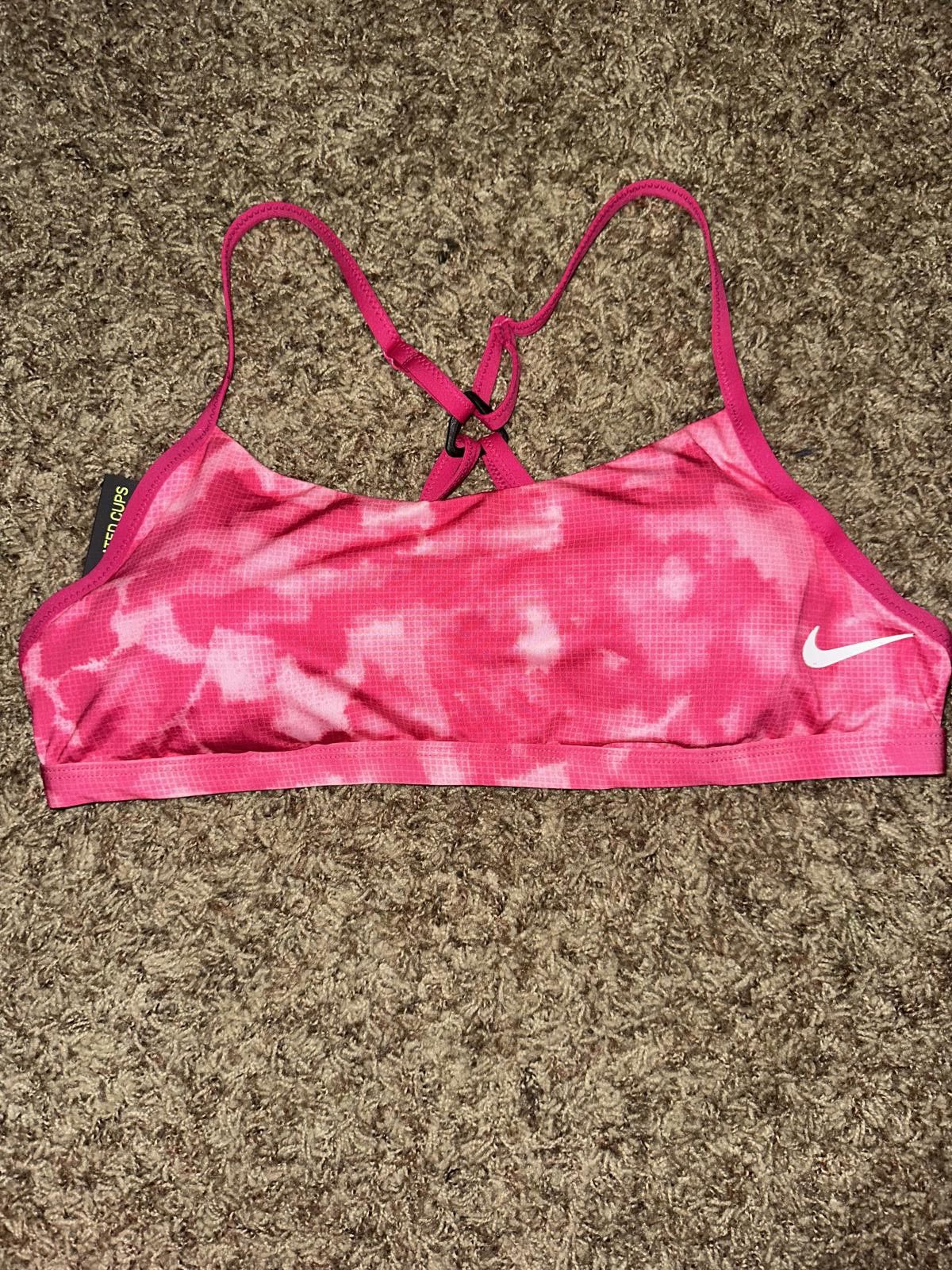 Nike Nike Stretch Crossback Lined Swimsuit Top Fireberry Size ONE SIZE - 1 Thumbnail