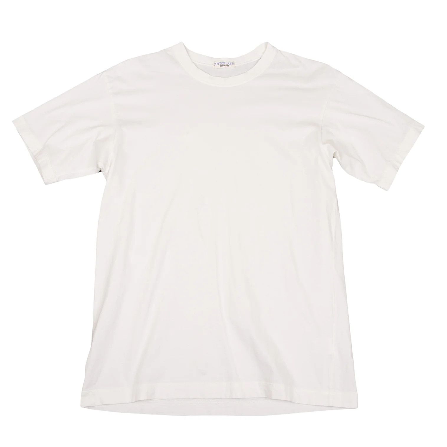 Issey Miyake Cotton Basic Short Sleeve T-Shirt in Off White Size US S / EU 44-46 / 1 - 1 Thumbnail