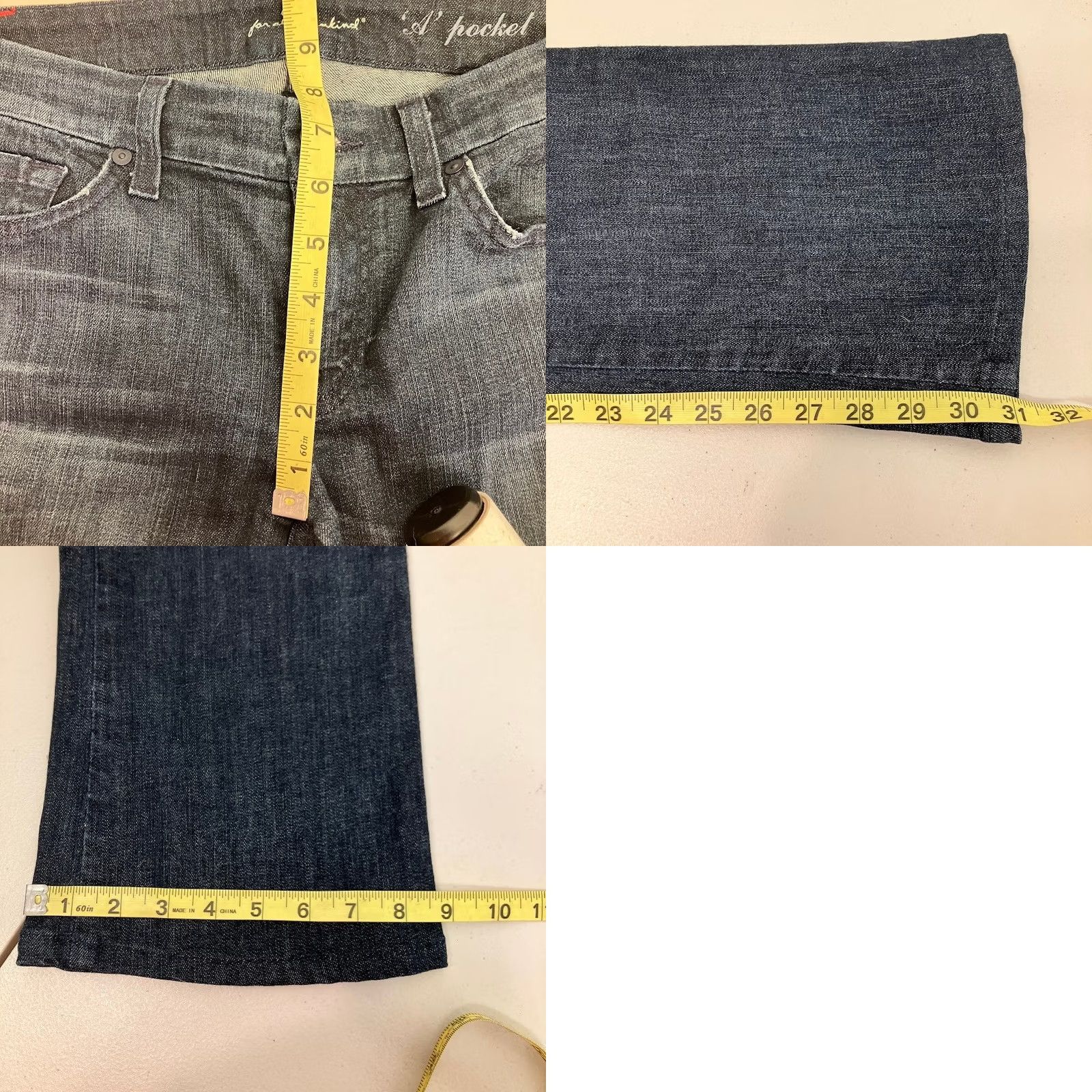 7 For All Mankind VINTAGE 7 For All Mankind Jeans Dark Wash Low Rise Bootcut A Pocket Womens Size 27 Dark Denim 31in Inseam Women Jeans Size 27" / US 4 / IT 40 - 9 Thumbnail