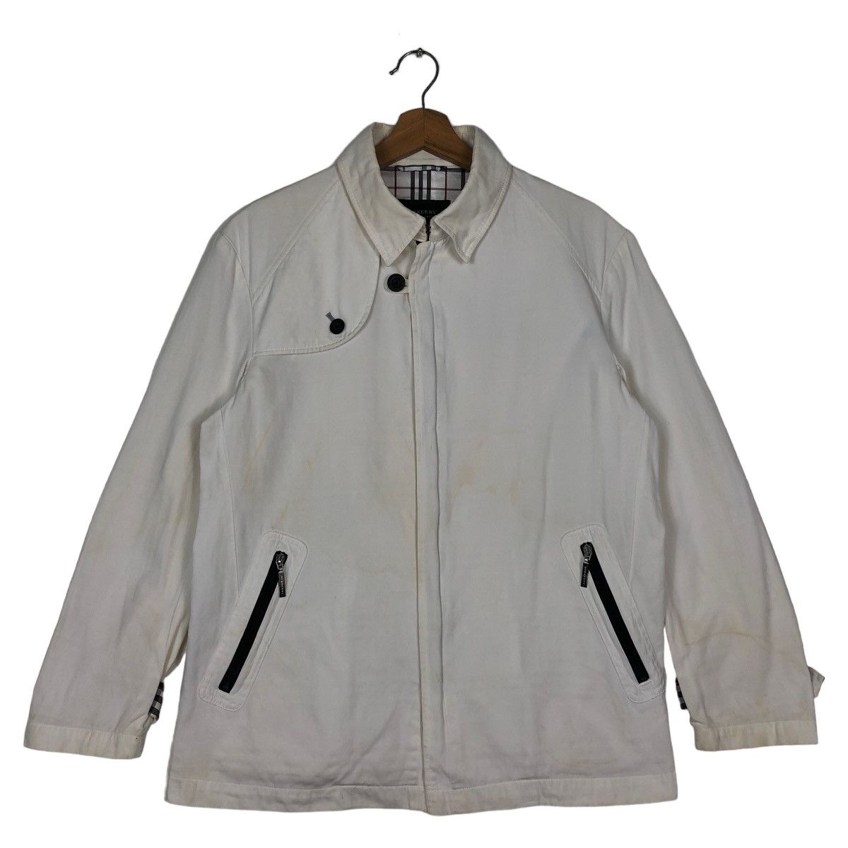 Burberry 🔥90’s Vintage Biker Jacket Burberry Black Label Nova Check Size US L / EU 52-54 / 3 - 1 Thumbnail