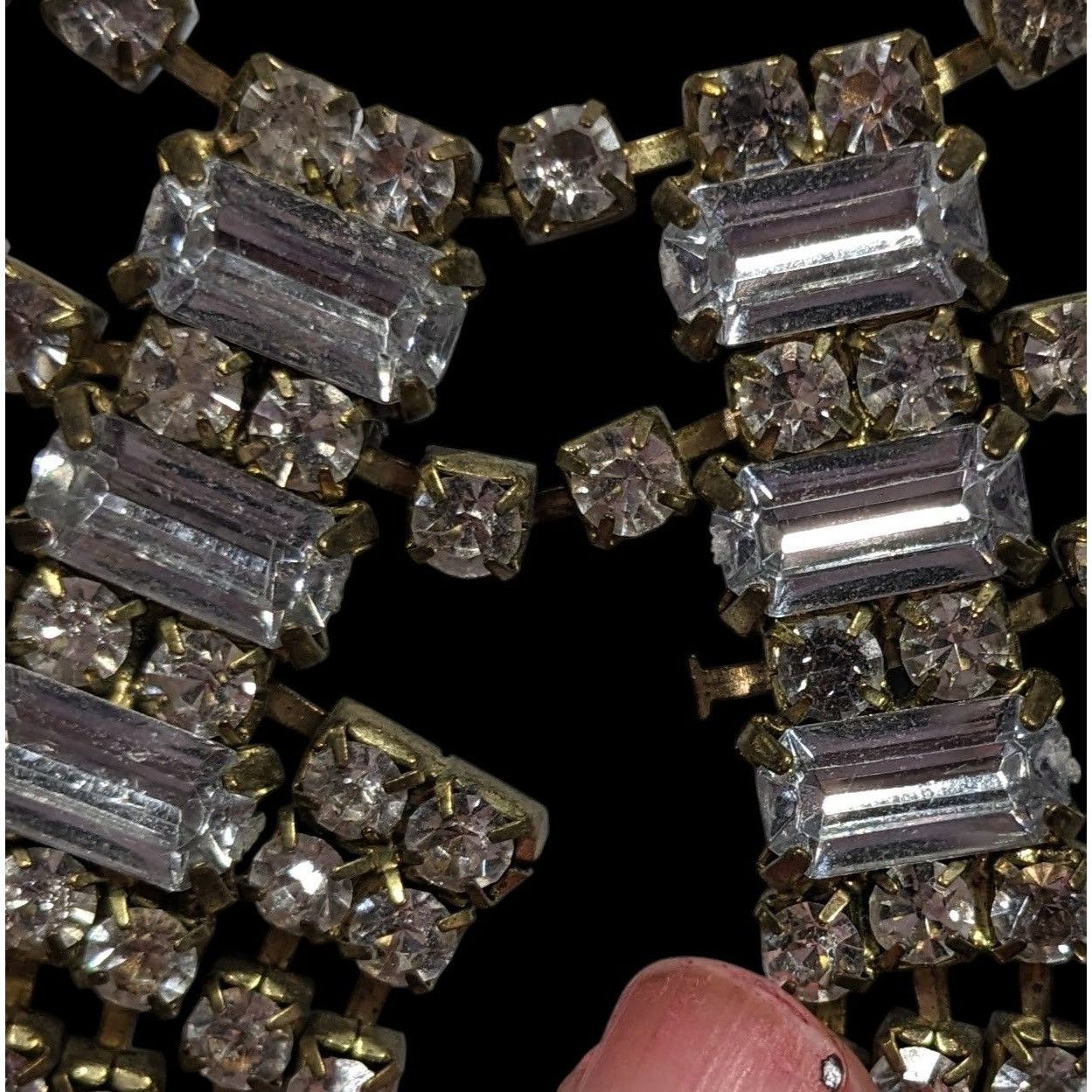 Other Industrial Glam Rhinestone Gold Tone Statement Necklace Size ONE SIZE - 6 Thumbnail