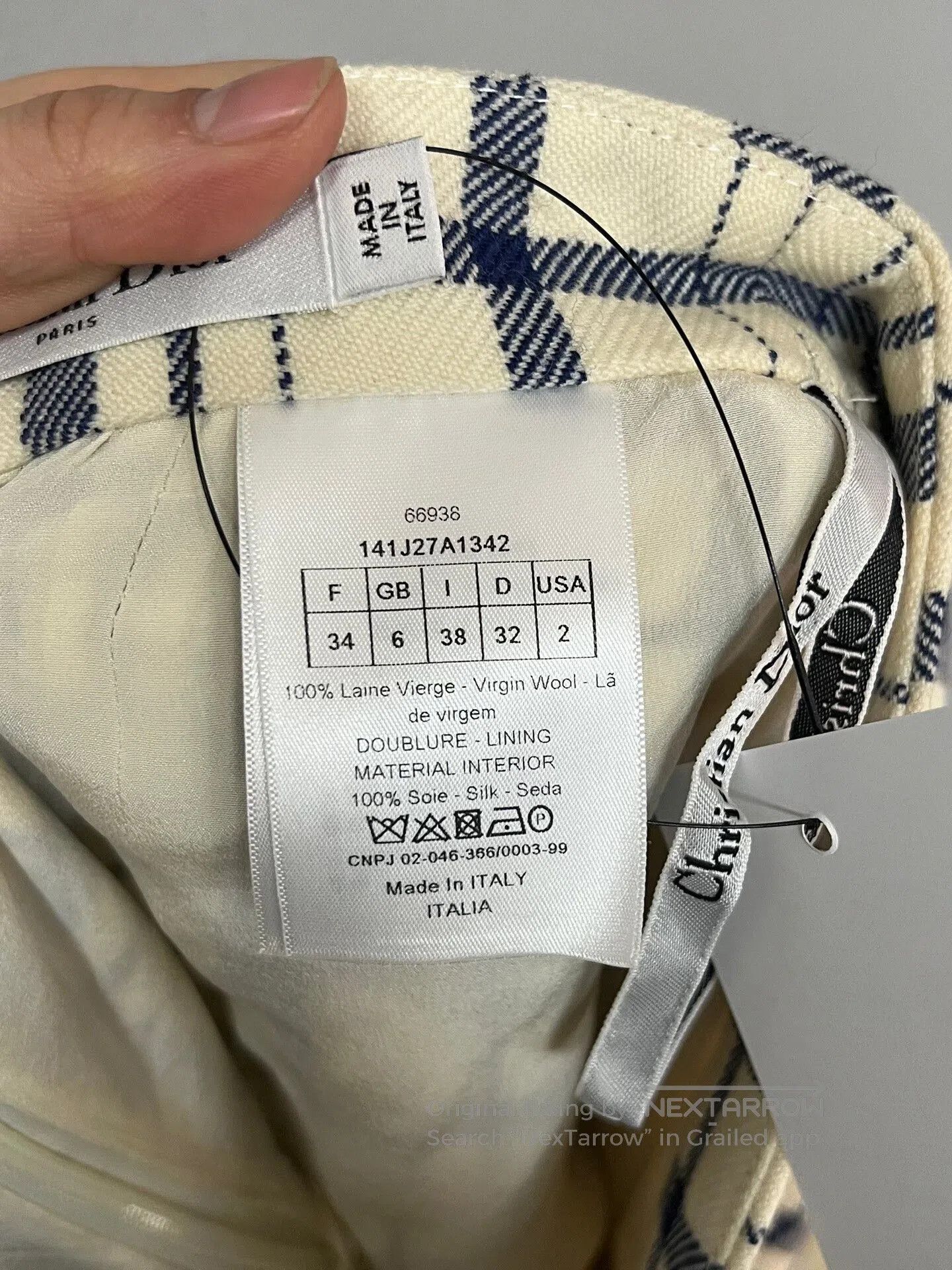 Dior dior wool plaid skirt size 34 new. Size 33" - 3 Thumbnail