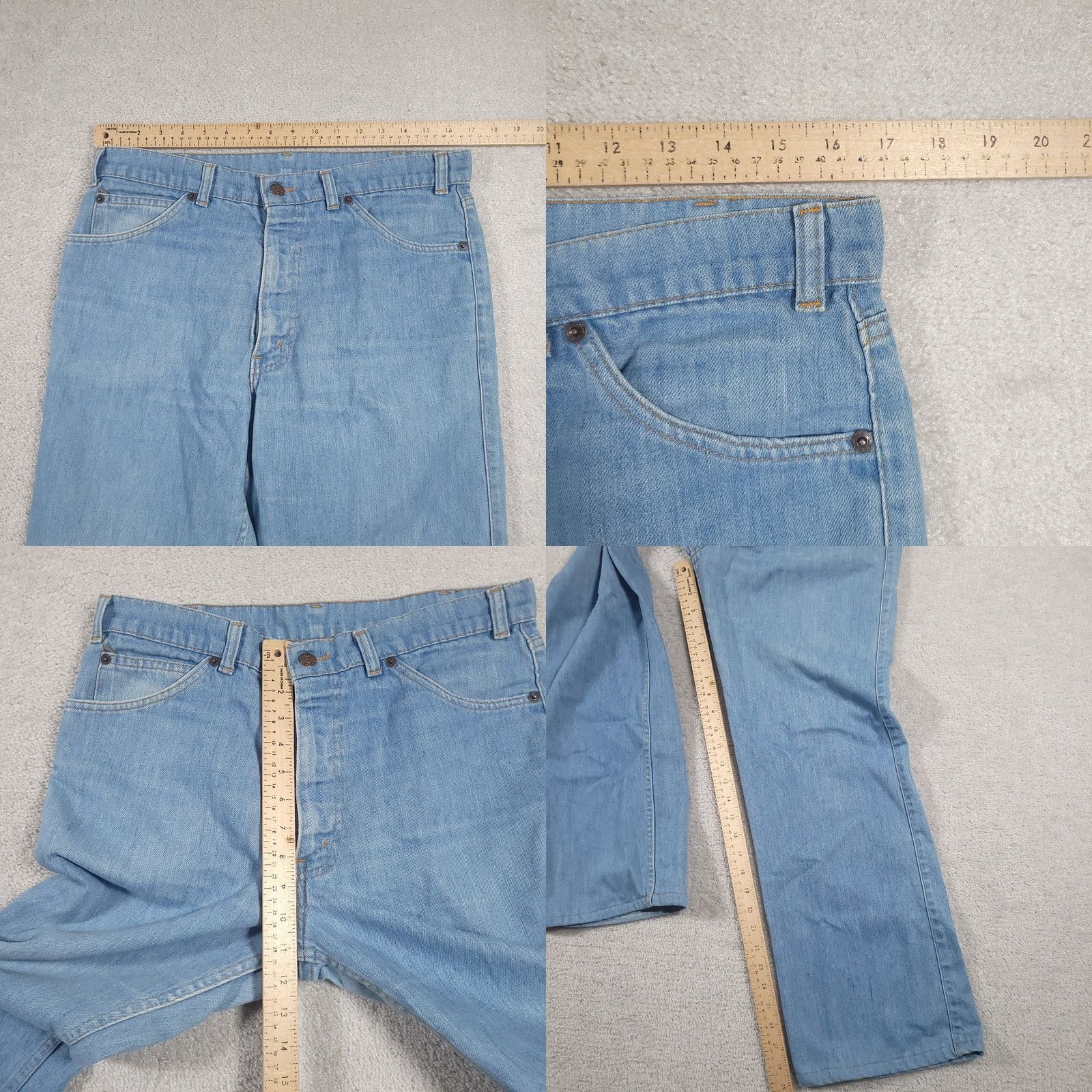 Levi's VINTAGE Levi's 22247 Jeans Mens 34x29 Blue Denim Talon Zipper Straight USA 80s Size US 34 / EU 50 - 9 Thumbnail