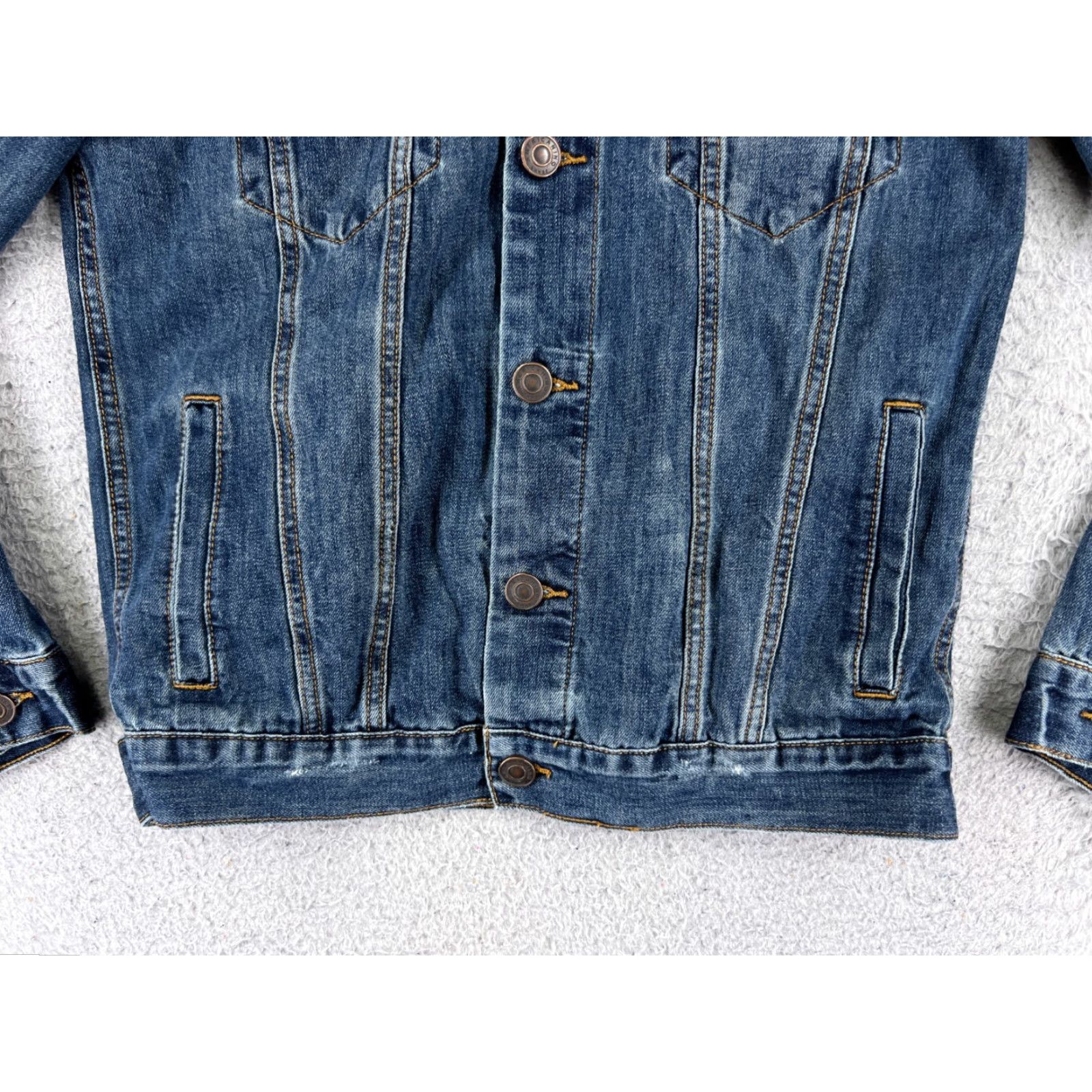Vintage VINTAGE Americanino Denim Jacket Womens Small Blue Trucker Cotton Blend Button Pocket 80s 90s Size 28" / US 6 / IT 42 - 5 Thumbnail