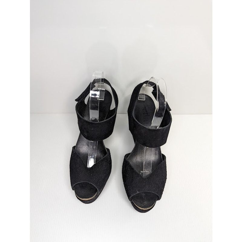 Pedro Garcia pedro garcia suede platform sandals heels black sz 9 (39.5) Size US 9 / IT 39 - 2 Thumbnail