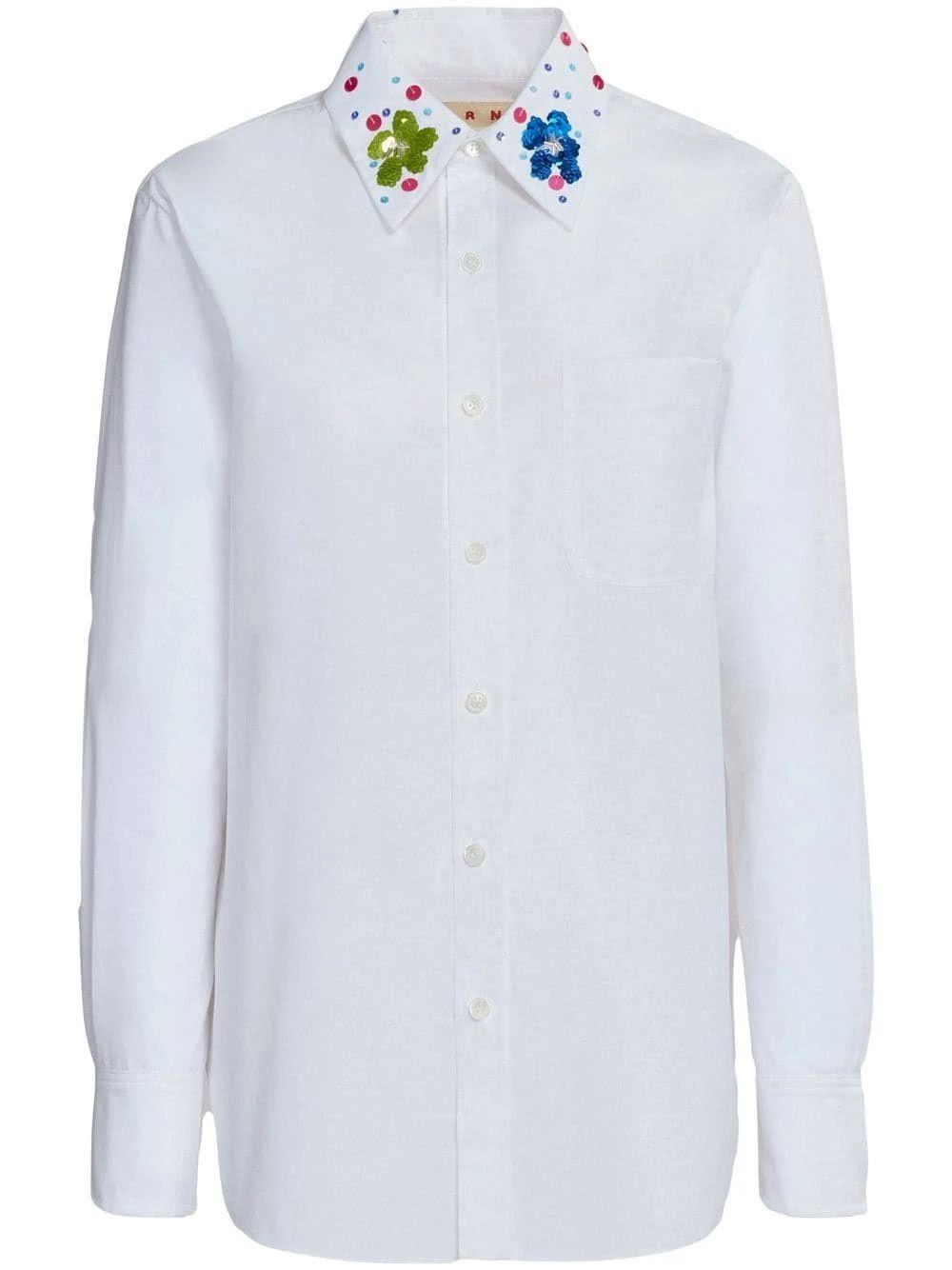 Marni o1srvl11e0624 Shirt in White Size L / US 10 / IT 46 - 1 Thumbnail