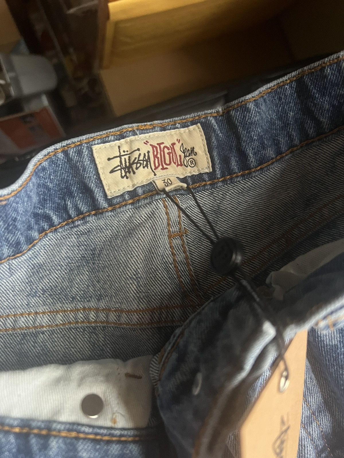 Stussy × Vintage Stussy Worldwide Big Ol Jean Baggy Blue Denim Stone Wash Size US 30 / EU 46 - 7 Thumbnail