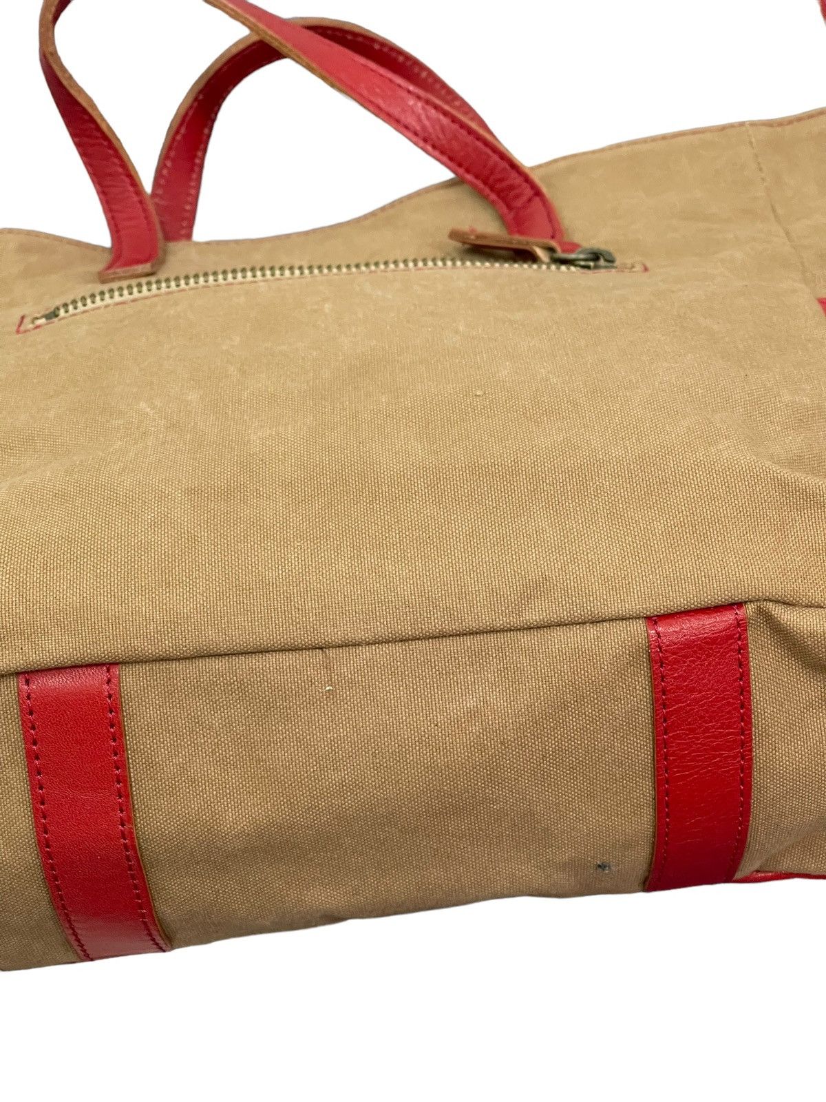 Japanese Brand Leather Cotton Canvas Lily Japan Sling Cross Body Bag 4🟩 Size ONE SIZE - 6 Thumbnail