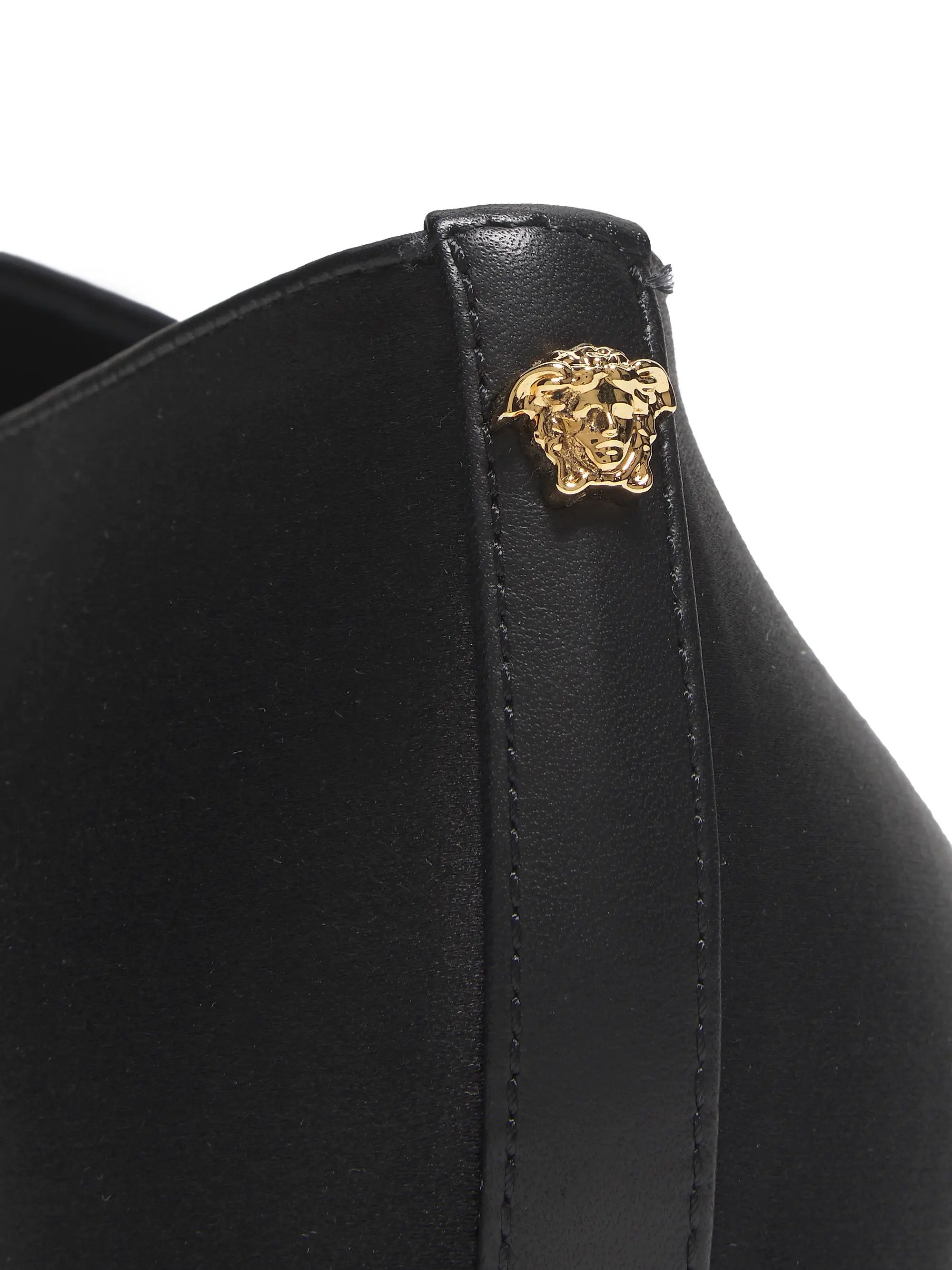 Versace os11x0226 Jellyfish Embroidered Satin Slippers in Black Size US 8 / EU 41 - 4 Thumbnail
