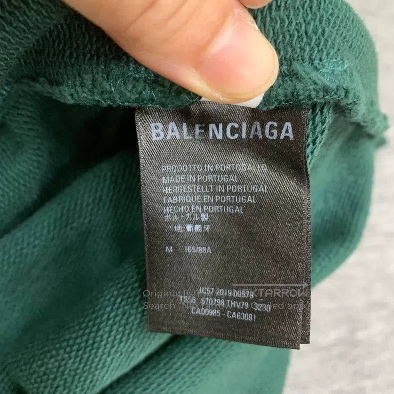 Balenciaga Balenciaga Green Back Logo Hooded Sweatshirt Size US M / EU 48-50 / 2 - 7 Thumbnail