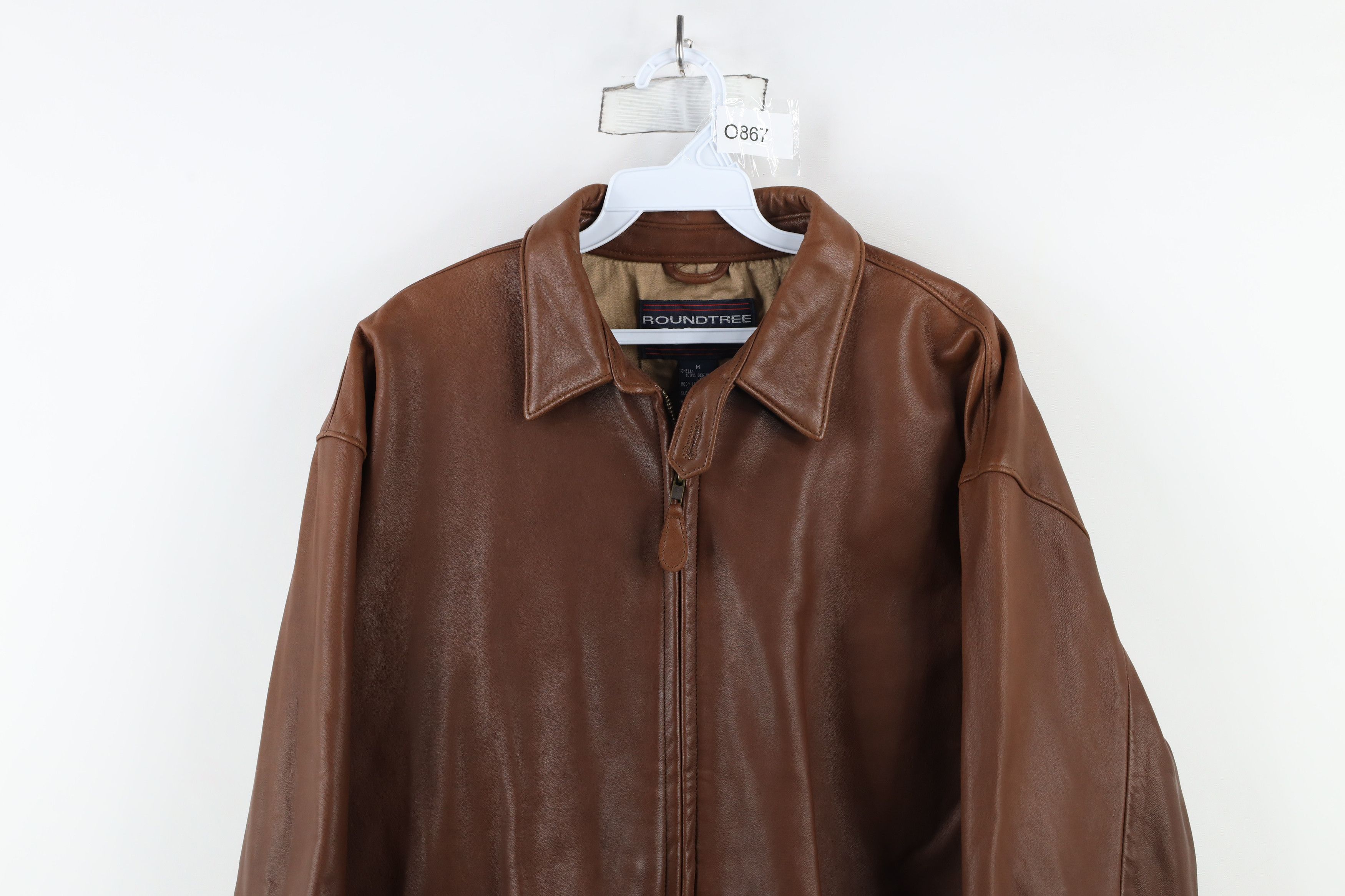 Vintage Vintage 90s Streetwear Leather Flight Bomber Jacket Brown Size US M / EU 48-50 / 2 - 2 Thumbnail