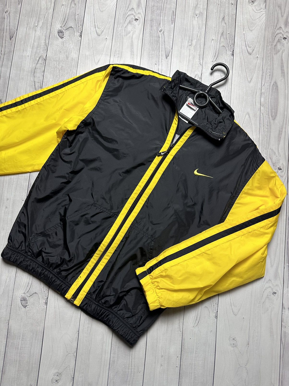 Nike × Vintage Vintage Nike track jacket big logo size Xs Yellow/ Black Size US XS / EU 42 / 0 - 3 Thumbnail