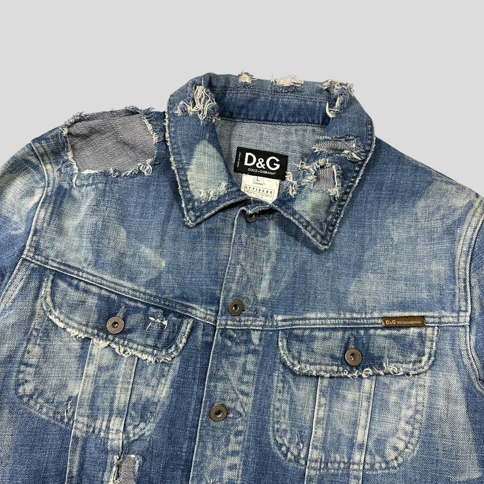 D.Gnak By Kang.D D&G AW04 Distressed Reconstructed Denim Boxy Jacket - L (M) Size US M / EU 48-50 / 2 - 5 Thumbnail