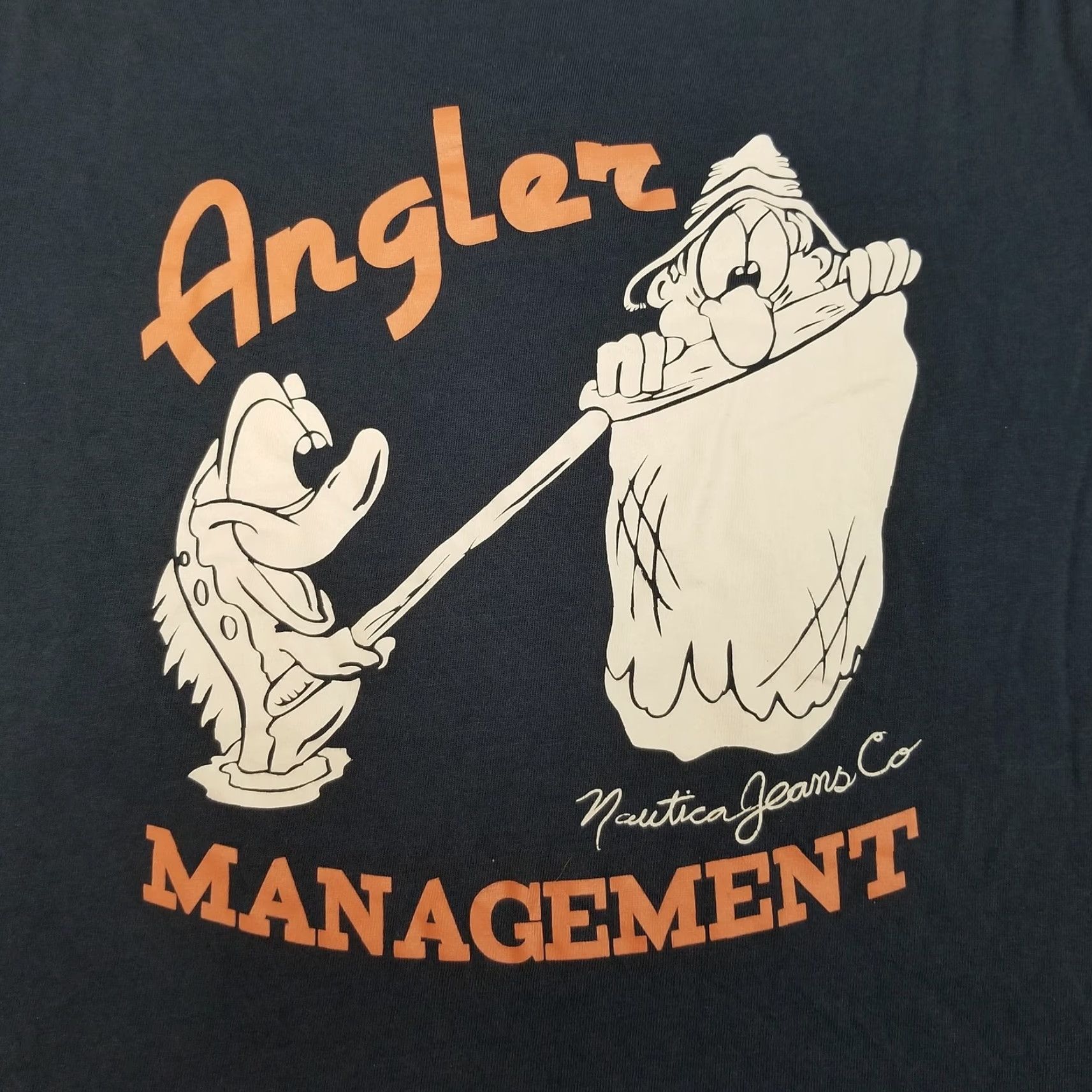 Nautica Nautica Angler Management Fisherman Shirt T-Shirt Crewneck Mens XS Blue Jersey Logo 90s USA Sports Size US XS / EU 42 / 0 - 2 Thumbnail