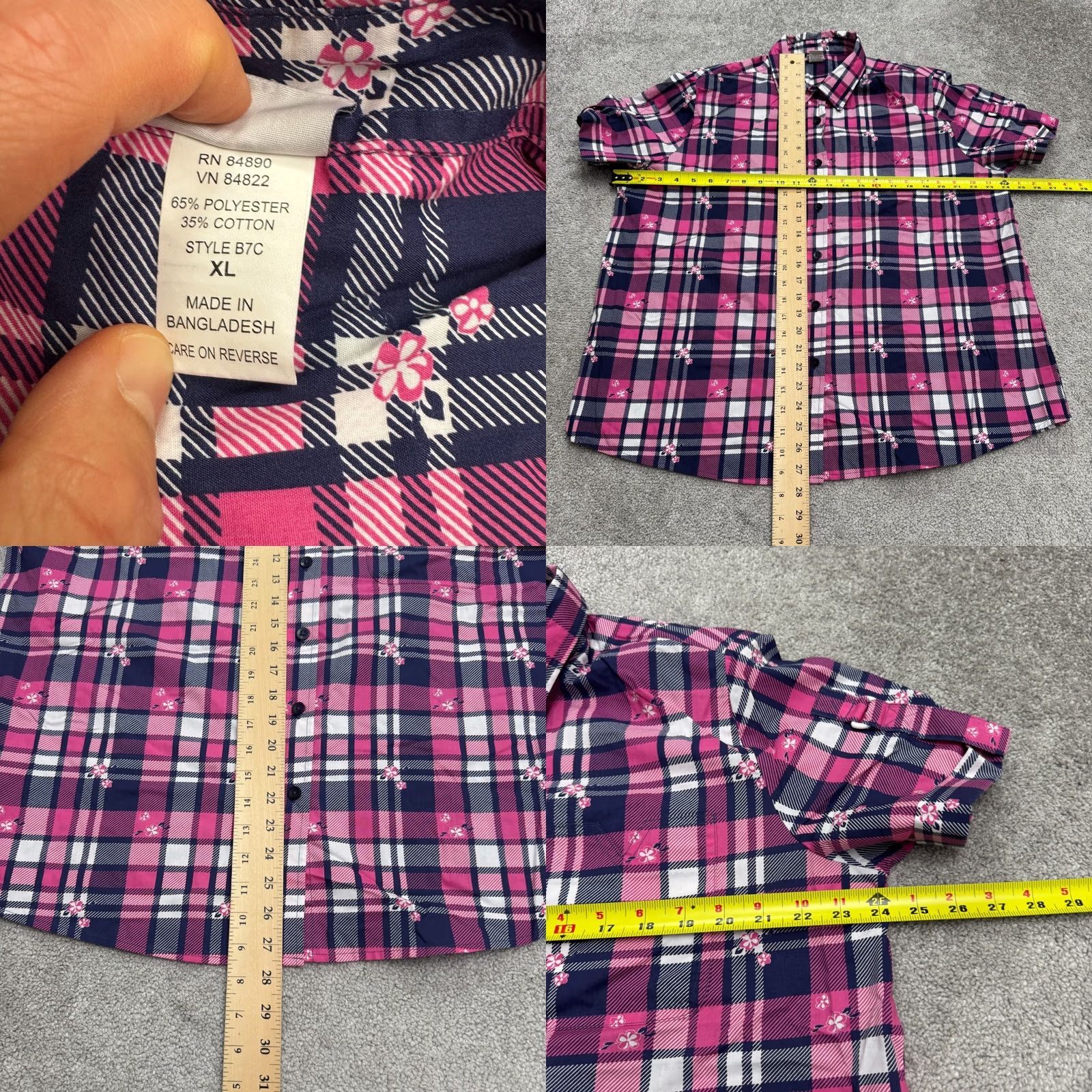 Pinko Adrian Delafield Button-Up Shirt Womens XL Multicolor Plaid Short Sleeve Casual Shirt Womens XL Size XL / US 12-14 / IT 48-50 - 8 Thumbnail