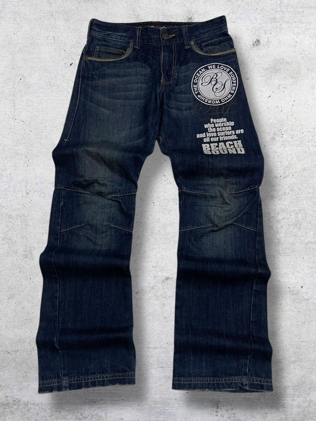 Japanese Brand VINTAGE BEACH SOUND 1990S JAPAN DESIGNER DAICOCK POEM JEANS Size US 30 / EU 46 - 1 Thumbnail
