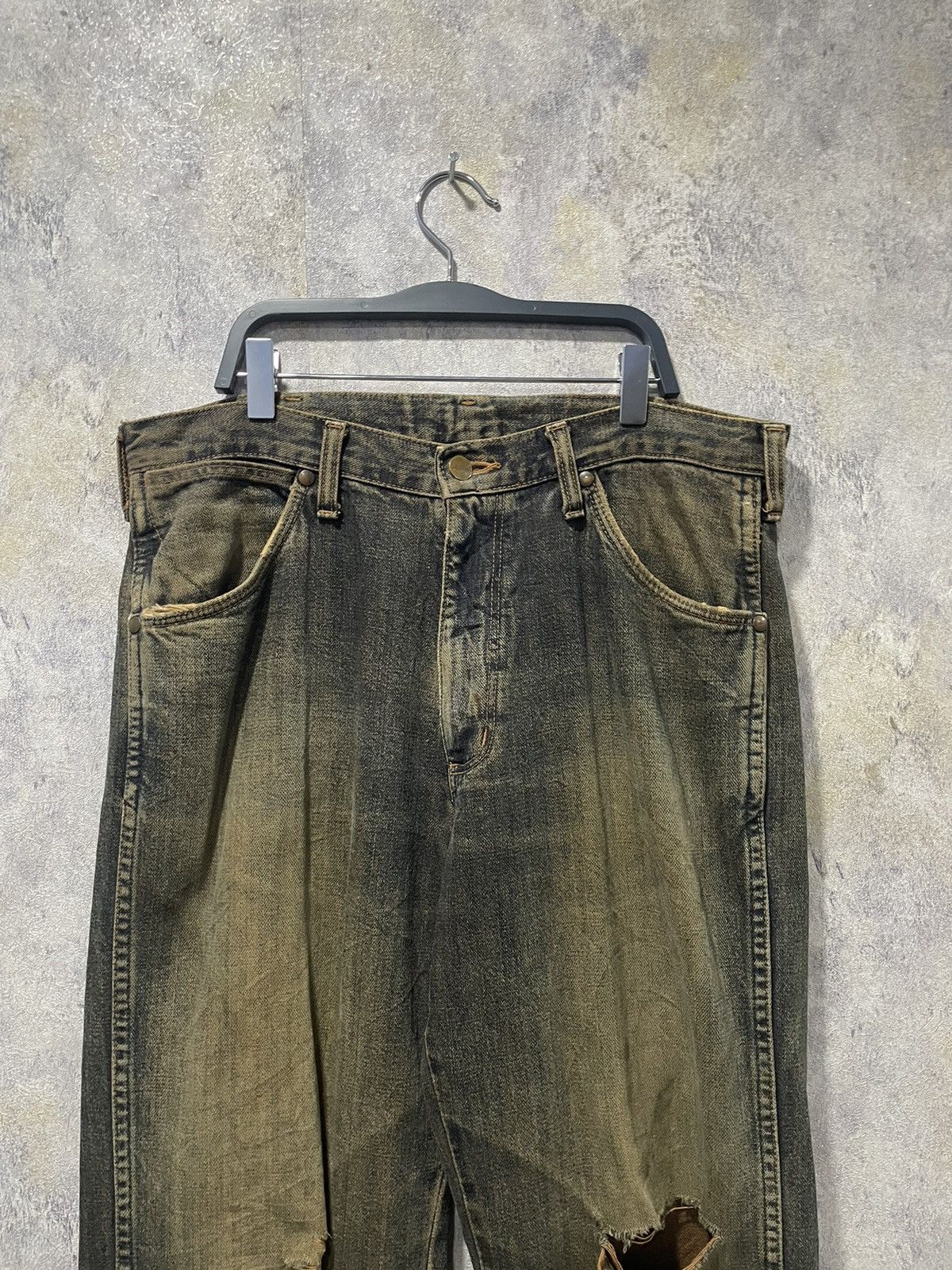 Japanese Brand × Vintage × Wrangler 🔥🔥Vintage wrangler distressed denim thrashed🔥🔥 Size US 32 / EU 48 - 5 Thumbnail