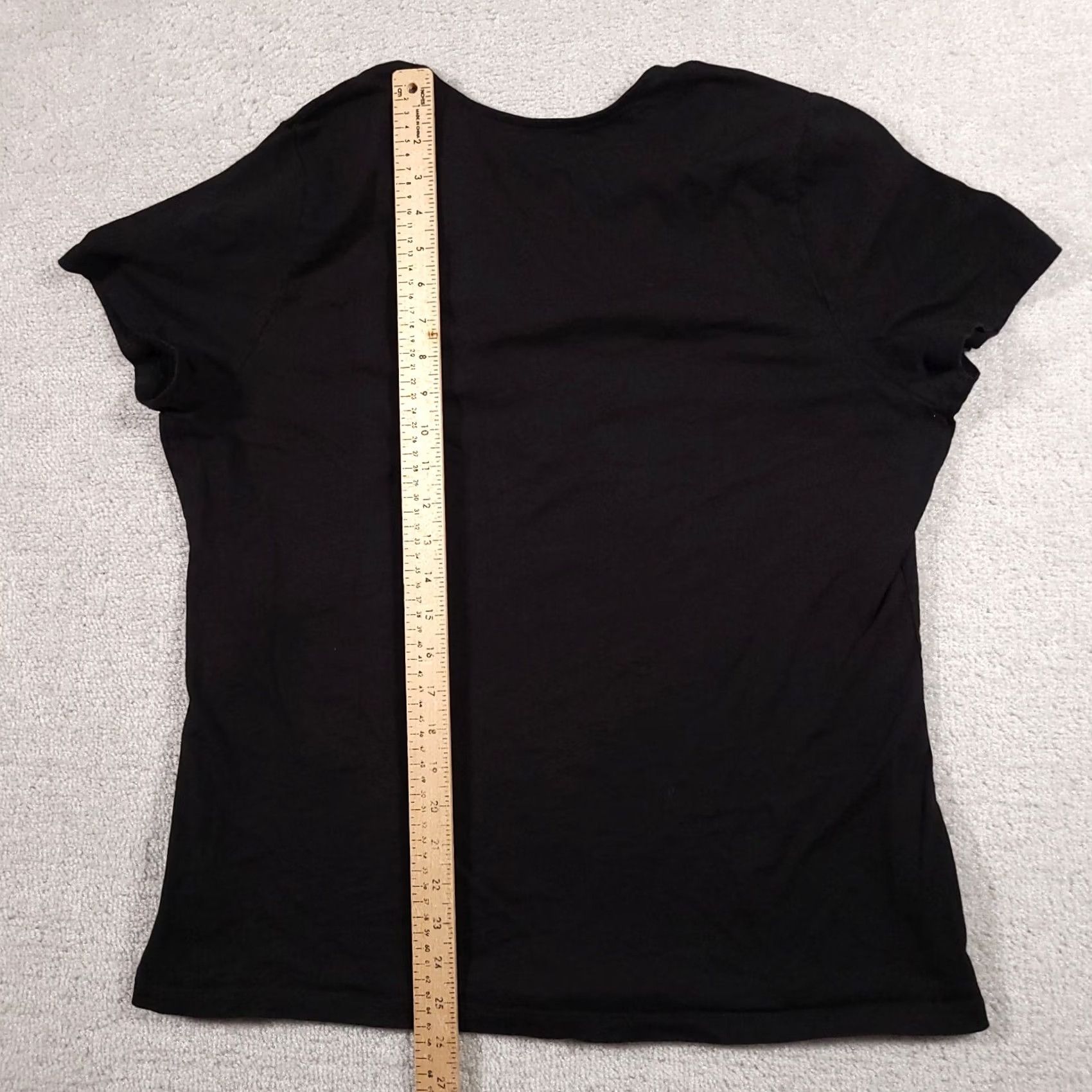 Faded Glory Faded Glory T Shirt Women's 1X 16W Plus Black Short Sleeve V Neck Embroidered Crewneck? Size XL / US 12-14 / IT 48-50 - 7 Thumbnail