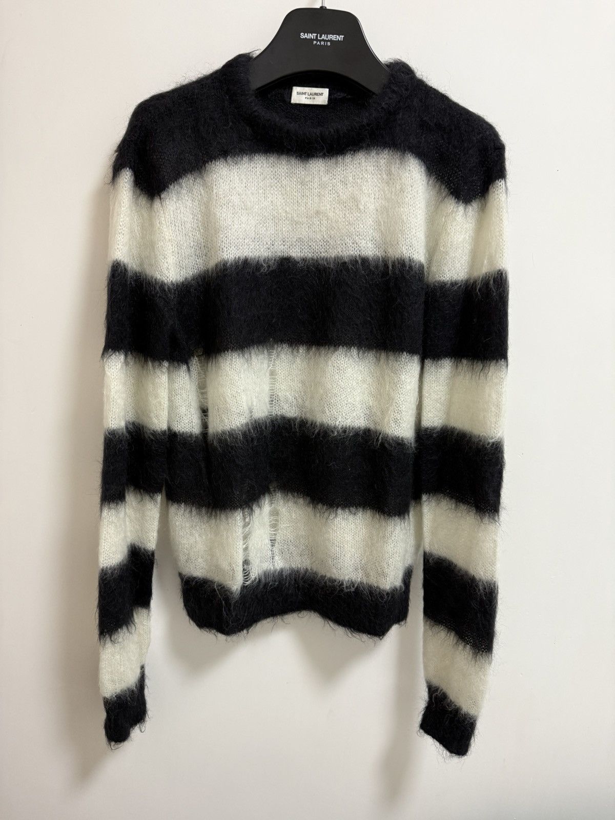 Saint Laurent Paris Saint Laurent black and white distressed sweater M Size M / US 6-8 / IT 42-44 - 3 Thumbnail