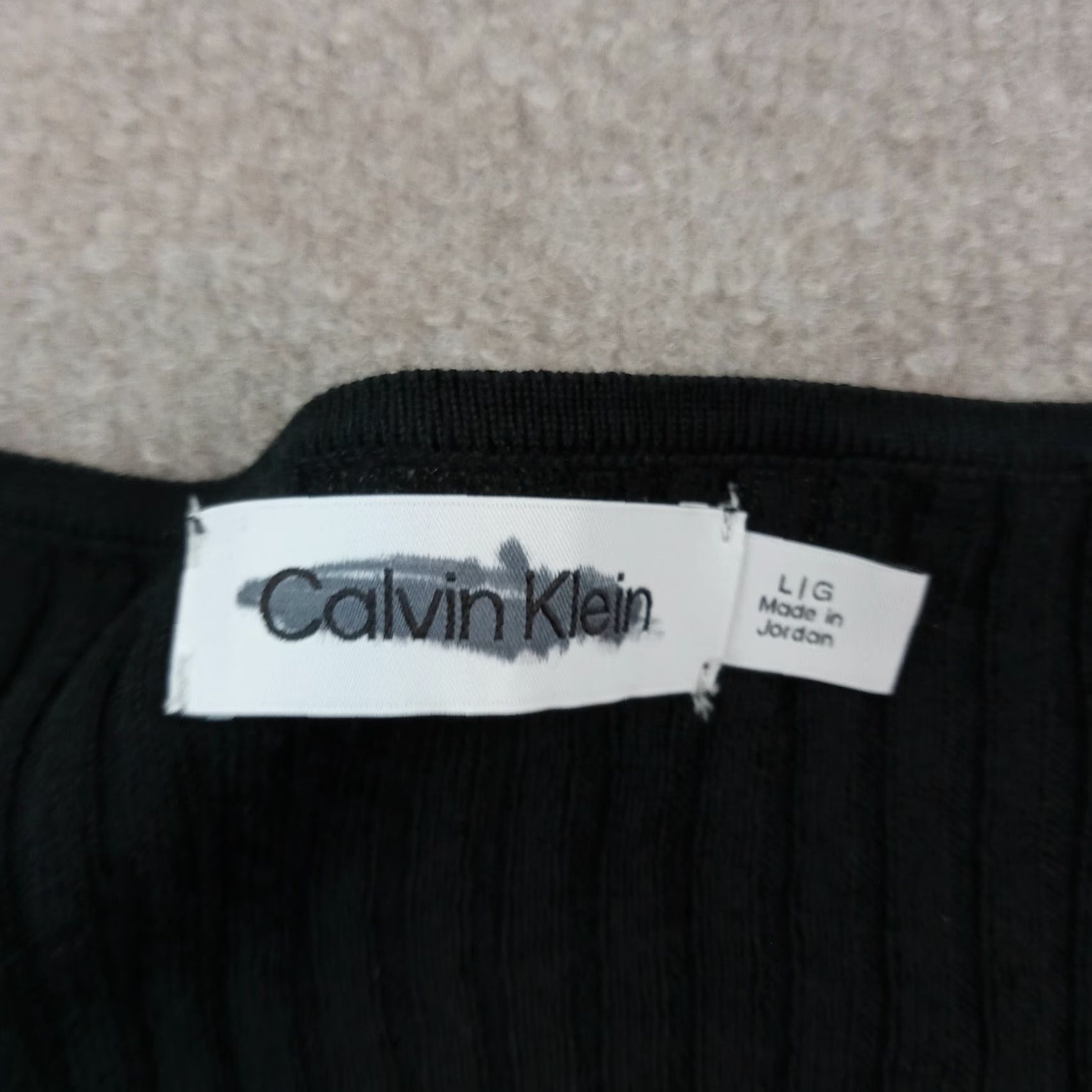 Calvin Klein Calvin Klein Top Womens Large Black Ribbed Long Sleeve Stretch V-Neck Casual Shirt Size M / US 6-8 / IT 42-44 - 5 Thumbnail