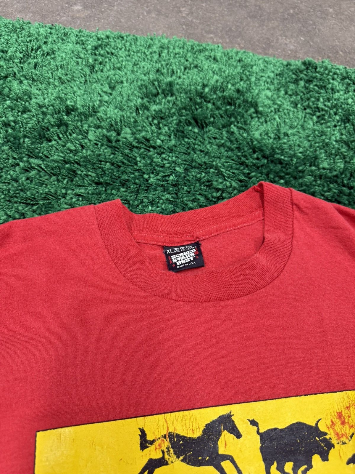 Vintage Houston Rodeo Livestock Show Texas Tee Red XL Conco Race Run Size US XL / EU 56 / 4 - 7 Thumbnail