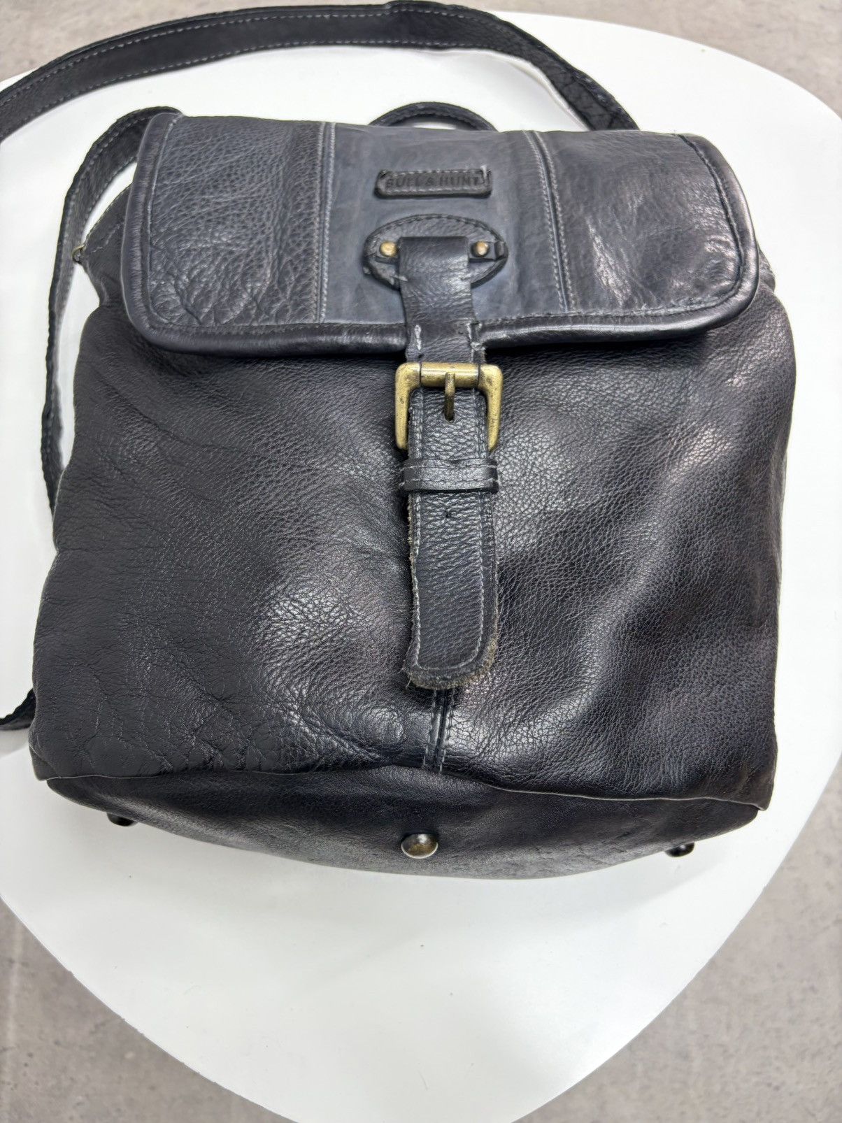 KMRii Vintage Leather Backpack Shoulder Bag 2Way Y2K Distressed Size ONE SIZE - 6 Thumbnail