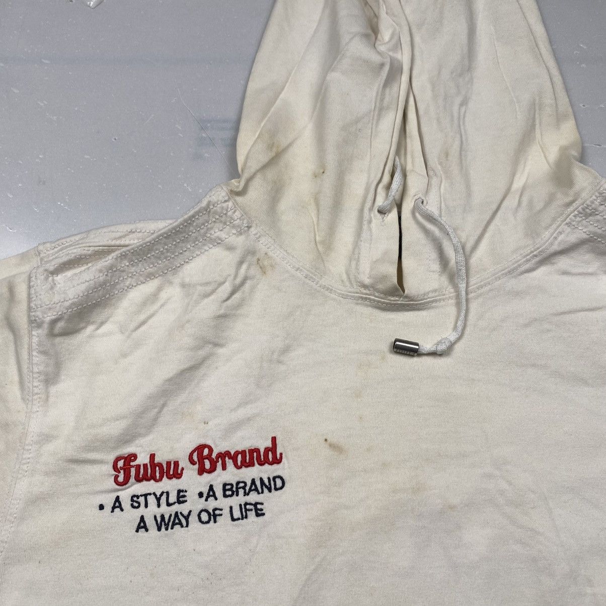 Fubu y2k Fubu HipHop Distressed Worn Hooded Tee Size US M / EU 48-50 / 2 - 7 Thumbnail