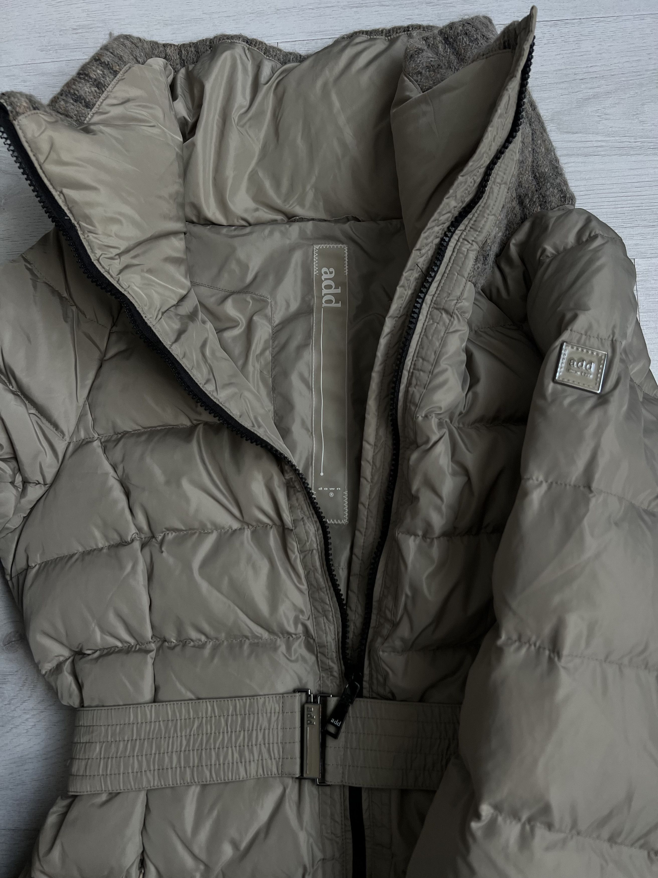 Add ADD Down Beige Quilted Knee-Length Coat Parka Size M / US 6-8 / IT 42-44 - 3 Thumbnail