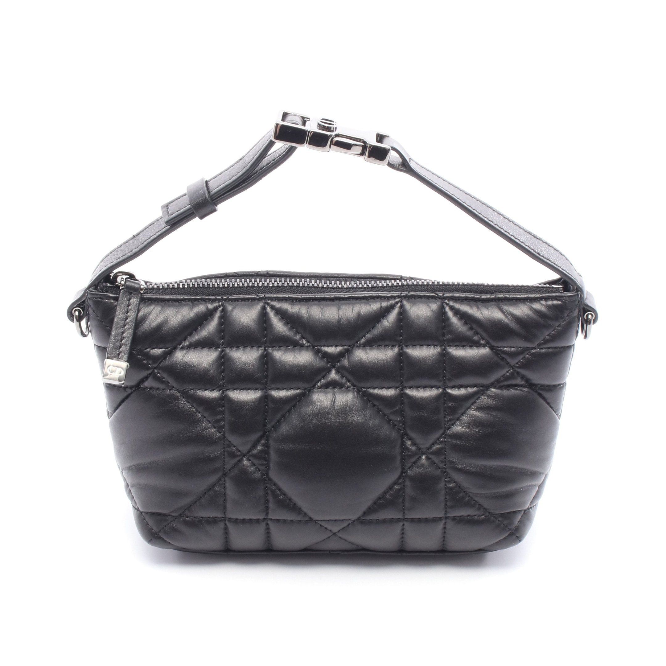 Dior Dior Diortravel Small Nomad Pouch Canage Handbag Leather Black Size ONE SIZE - 1 Thumbnail