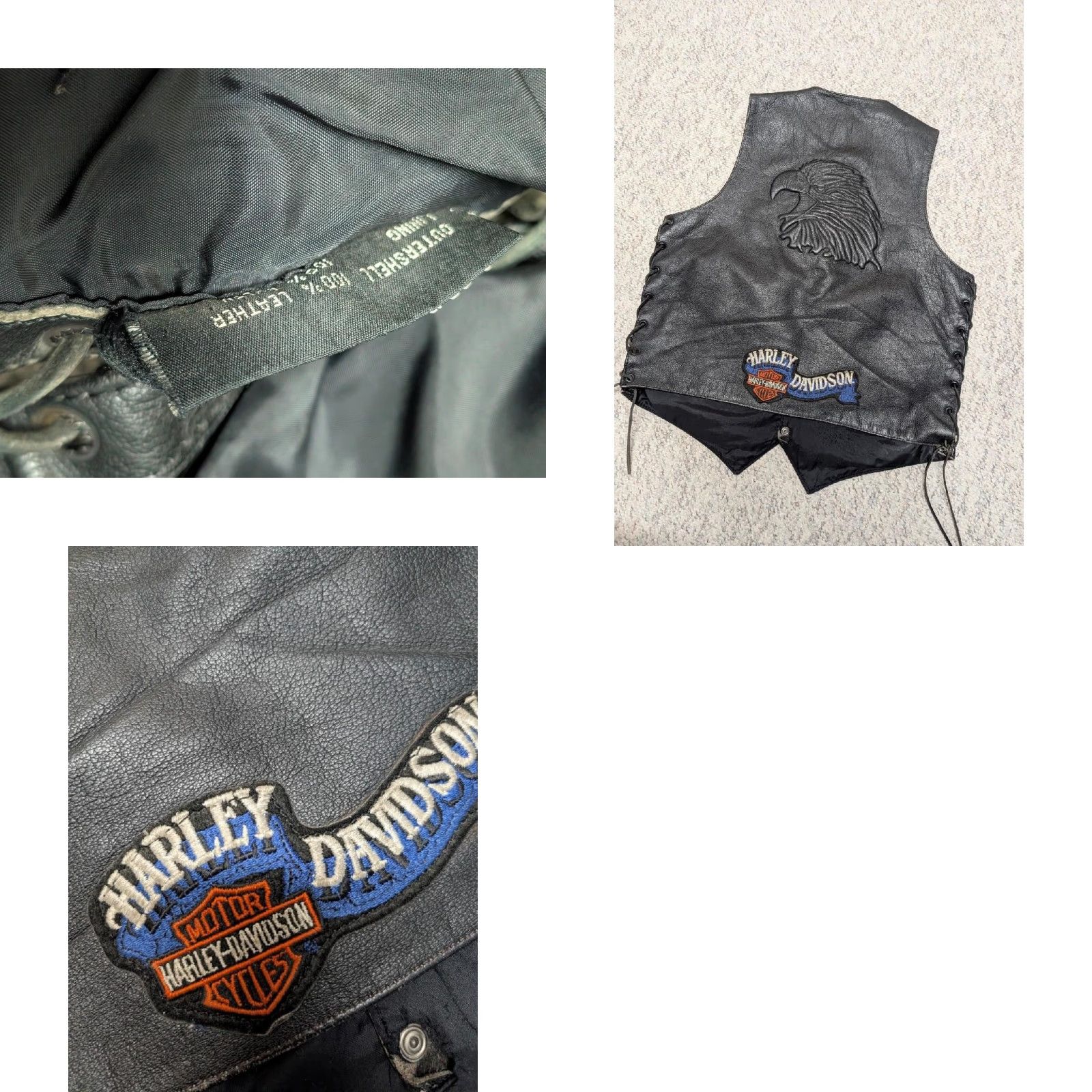 Vintage VINTAGE Wilsons leather vest Harley Eagle black leather Western vest Mens S 38-40 snap 1990s biker Size US S / EU 44-46 / 1 - 8 Thumbnail