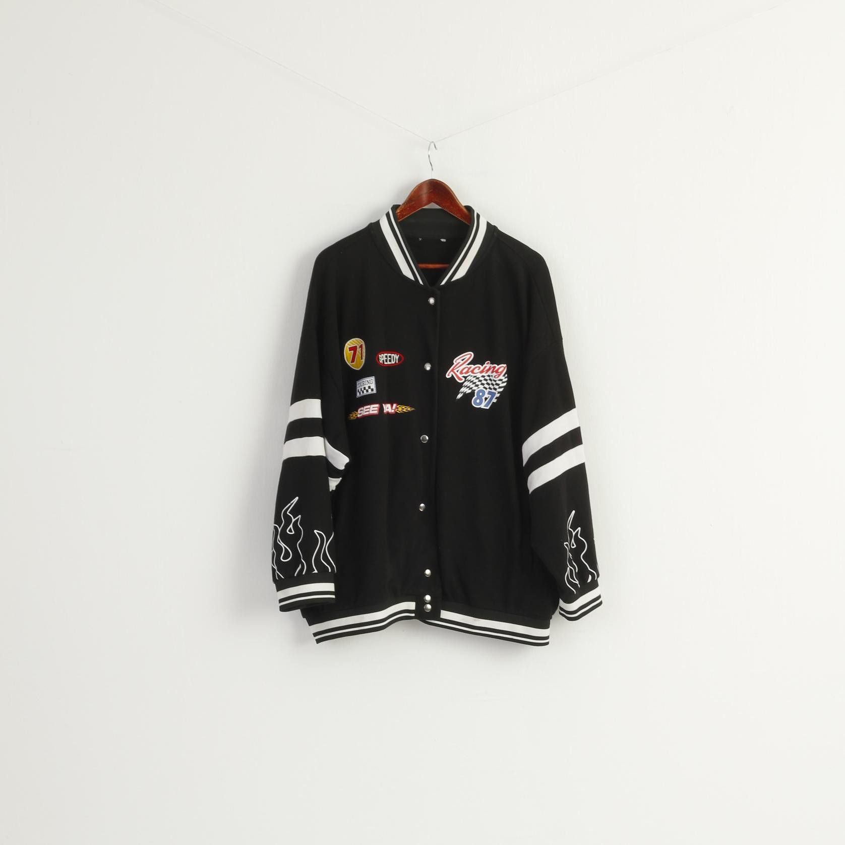 Vintage Racing 87 Women XXL Sweatshirt Black Cotton Oversize 9651 Size XXL / US 16-18 / IT 52-54 - 1 Thumbnail