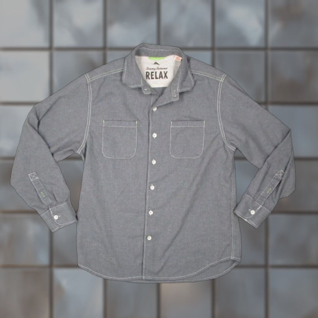 Tommy Bahama Tommy Bahama Shirt Mens M Gray Button-Up Flannel Dual Pockets Long Sleeve Casual Travel 100% Cotton Button-Up Size US M / EU 48-50 / 2 - 1 Thumbnail
