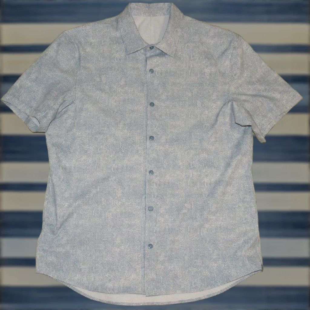Lululemon LULULEMON Blue Printed Short Sleeve Commission Shirt Large Size US L / EU 52-54 / 3 - 1 Thumbnail