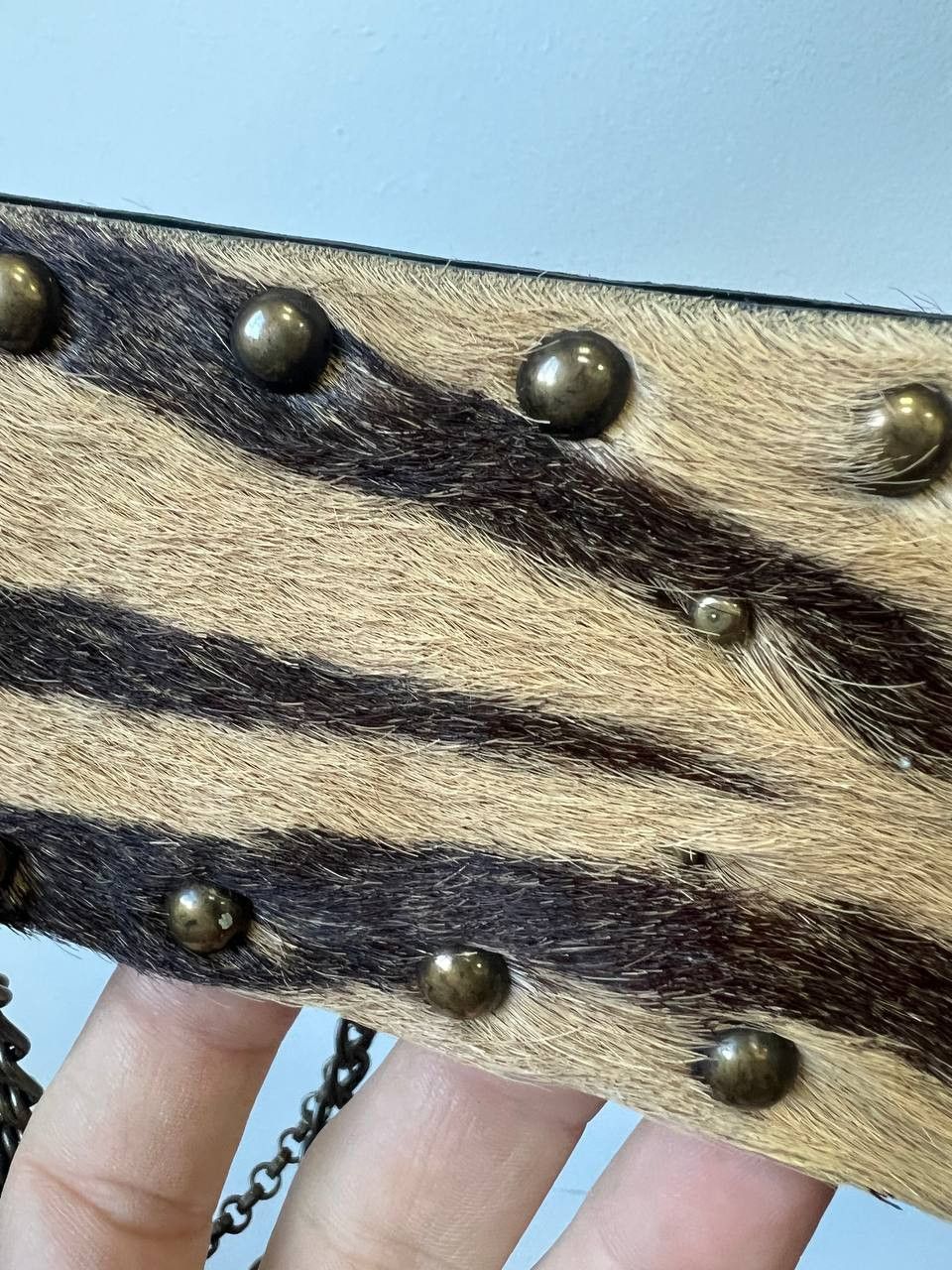 Roberto Cavalli Roberto Cavalli Class pony hair chained zebra waist belt Size ONE SIZE - 6 Thumbnail