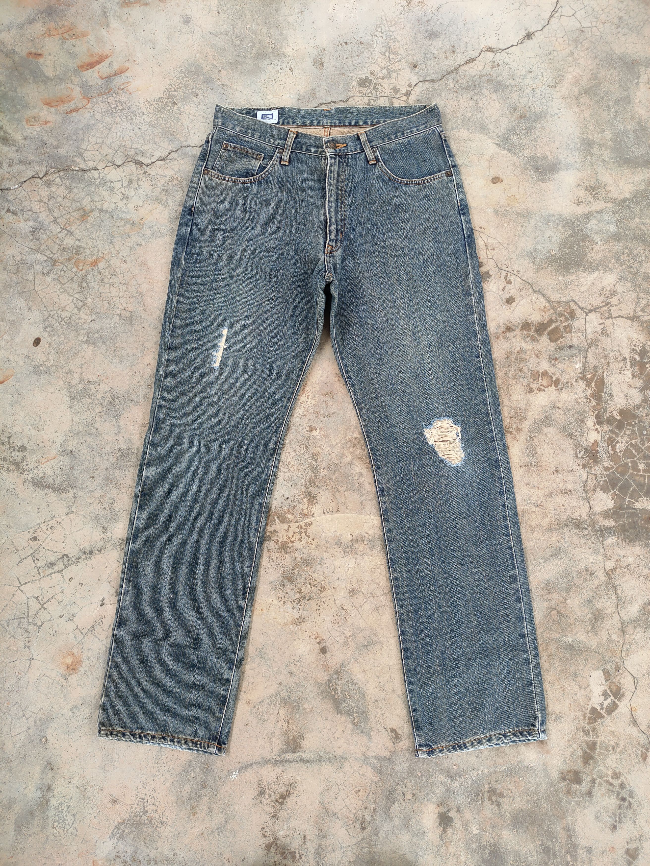 Edwin × Vintage W33 VINTAGE EDWIN RUSTY FADED DISTRESSED JEANS PANTS Size US 33 - 1 Thumbnail